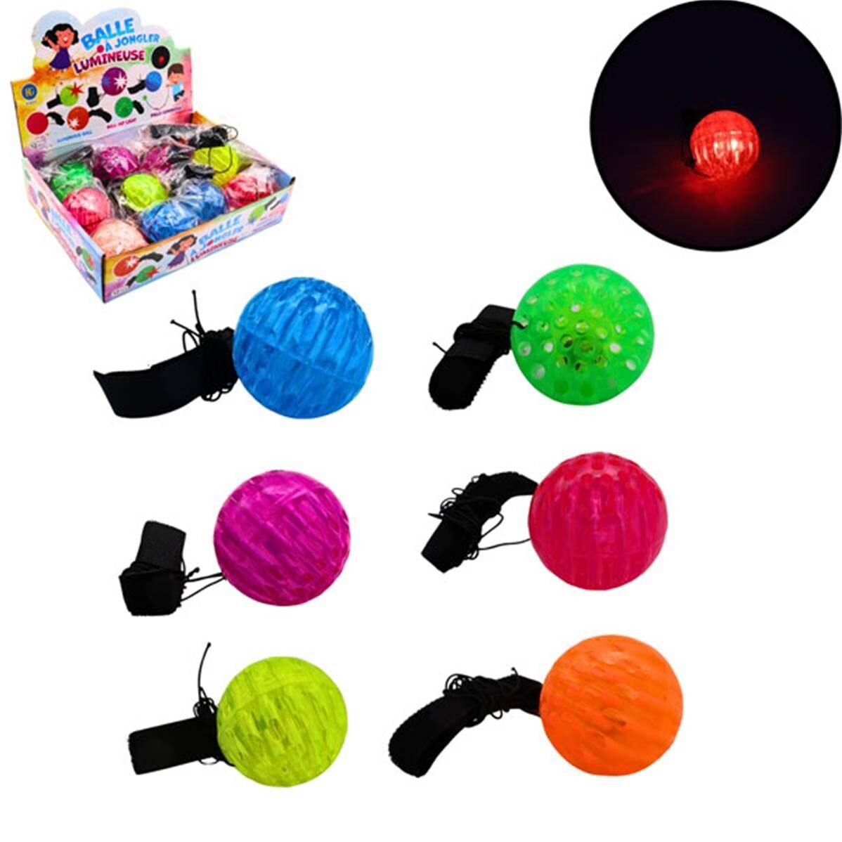 Leuchtender Jonglierball für die Füße, 6 cm, 4 verschiedene Farben