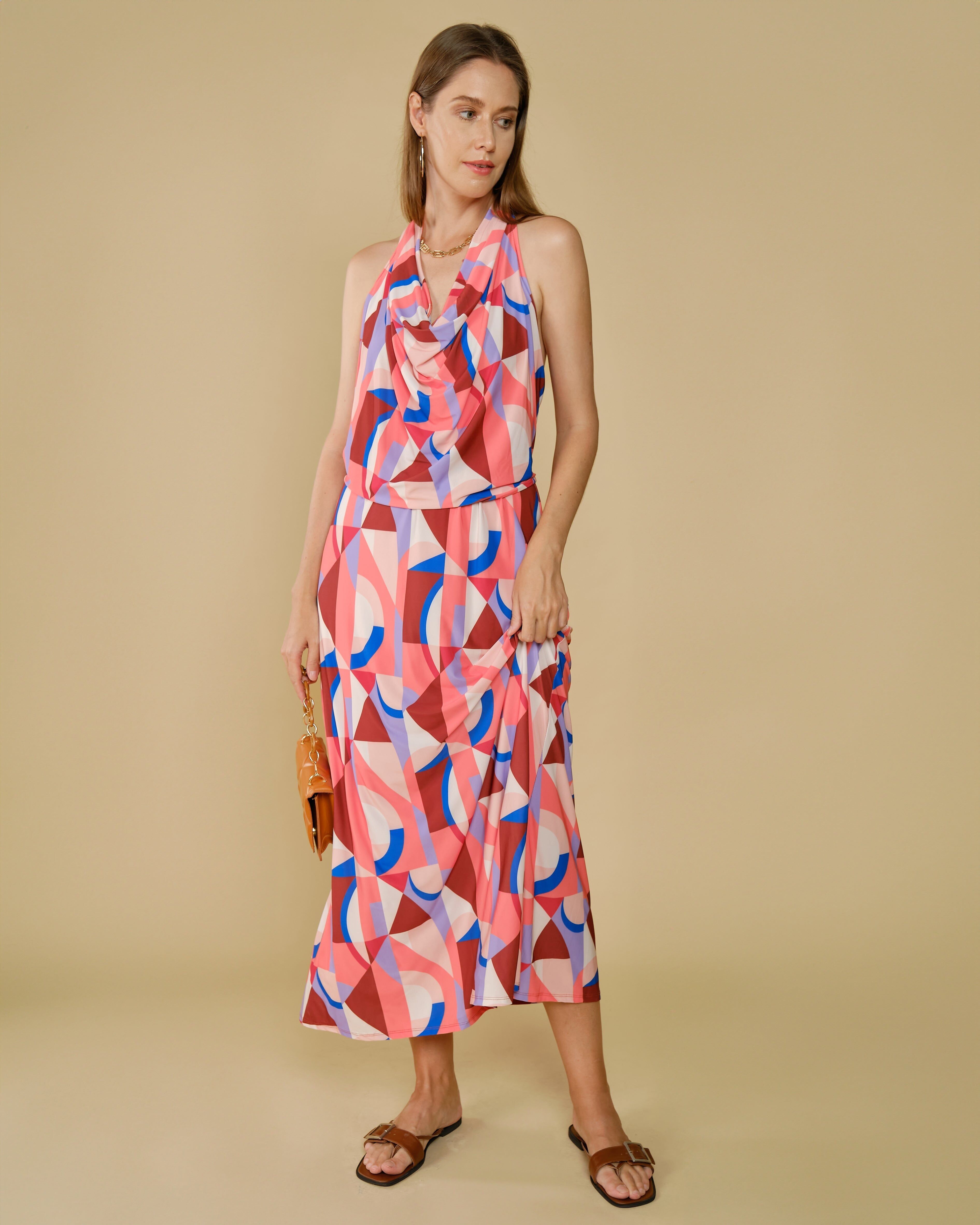 Robe longue dos nu imprimé Vassy - Batta