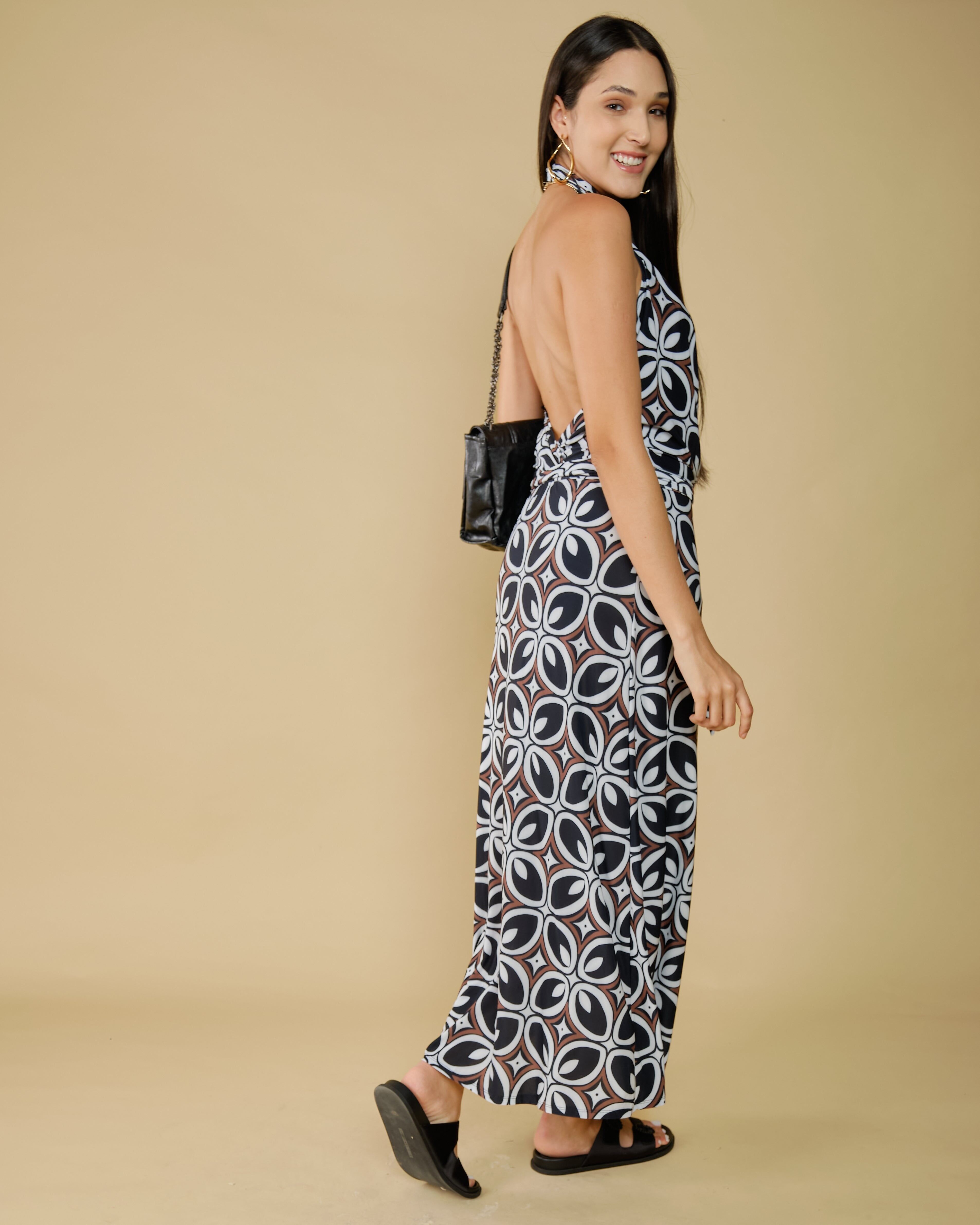 Robe longue dos nu imprimé Yo - Batta