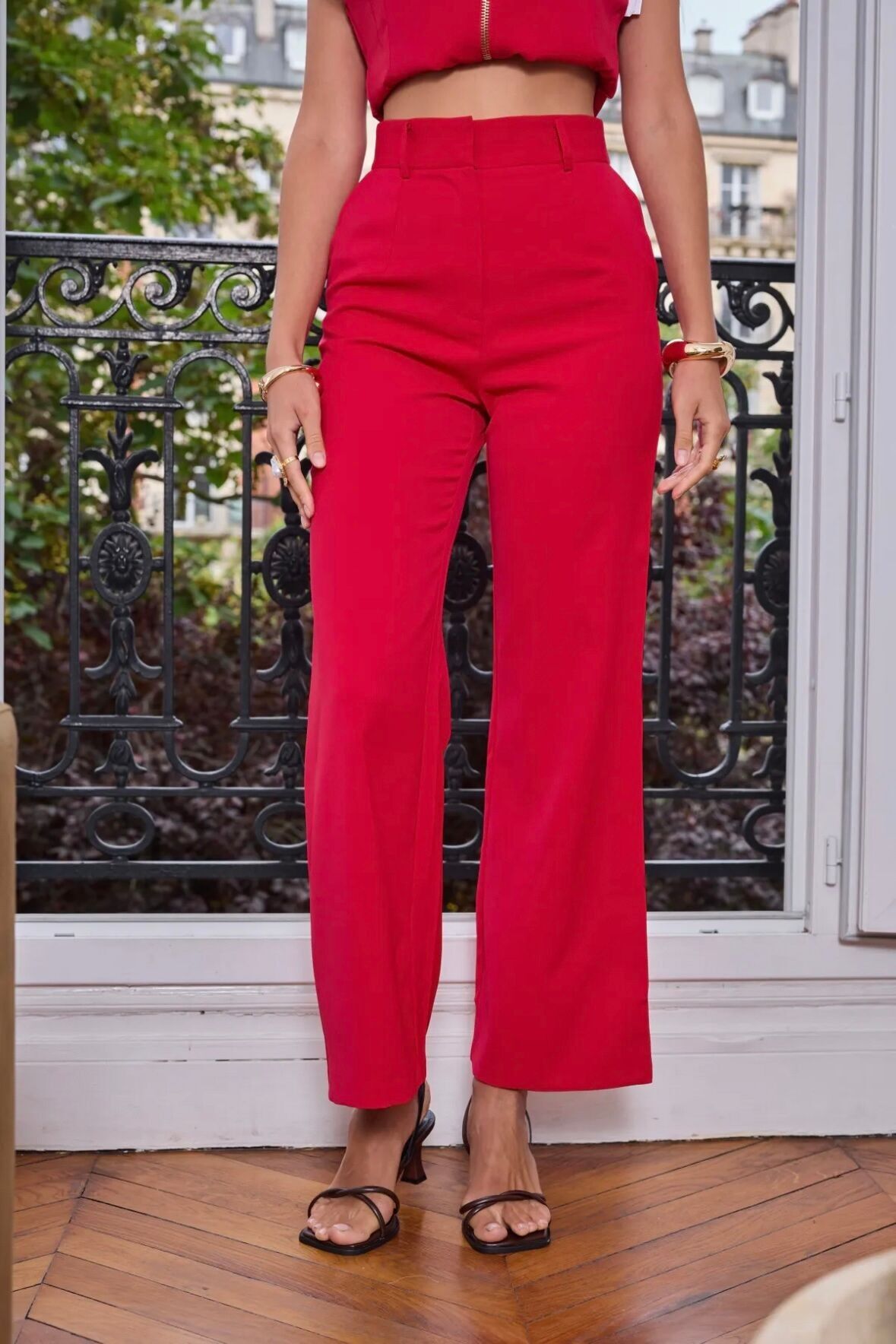 Pantaloni a vita alta - 3222