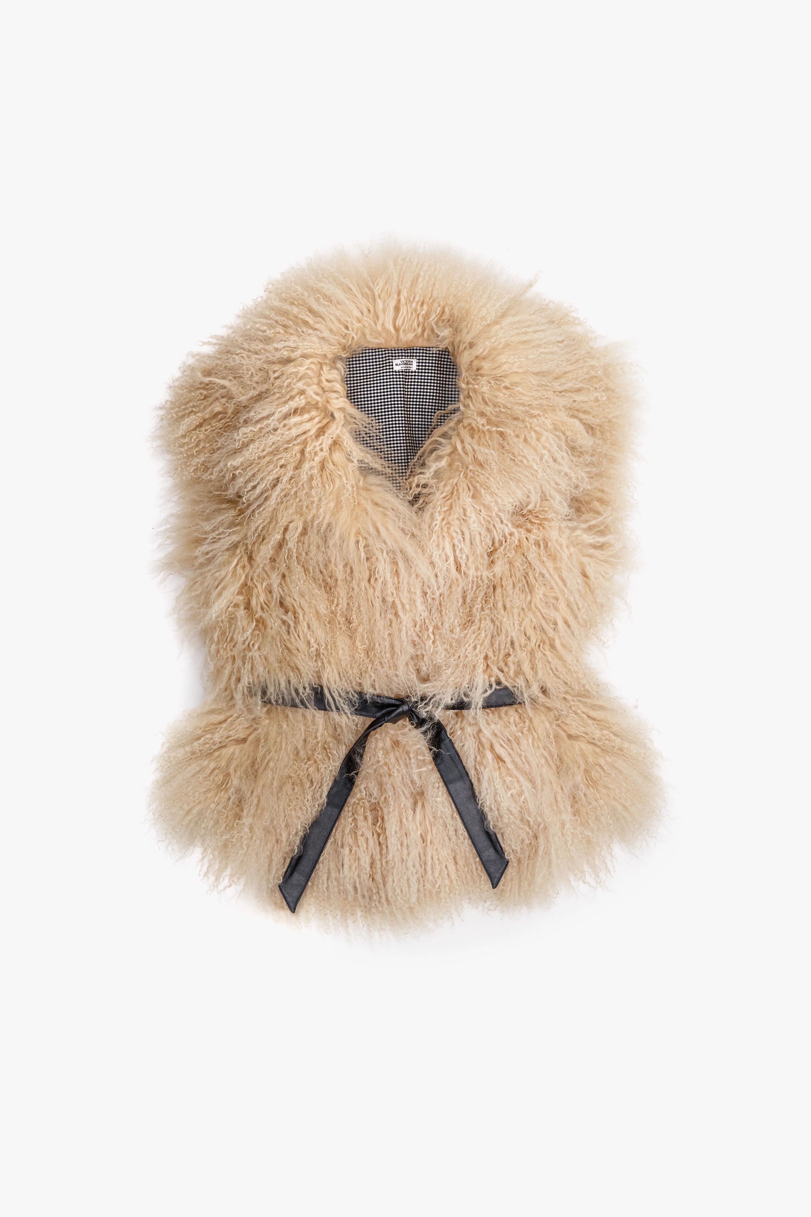 Gilet in montone riccio