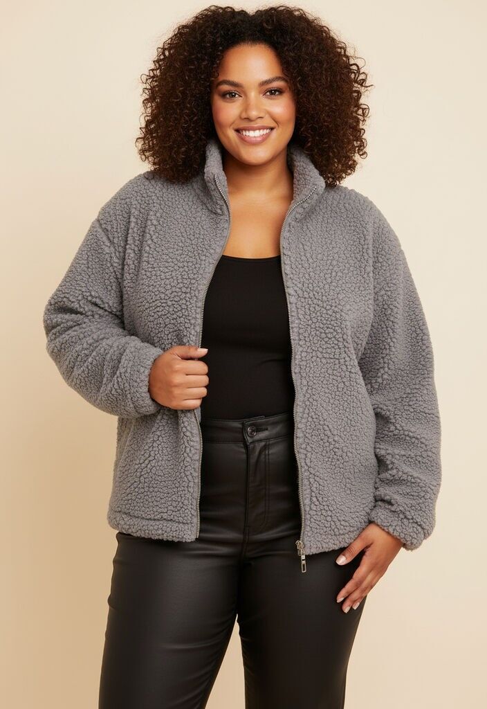 Veste polaire gris grande taille (T5763)