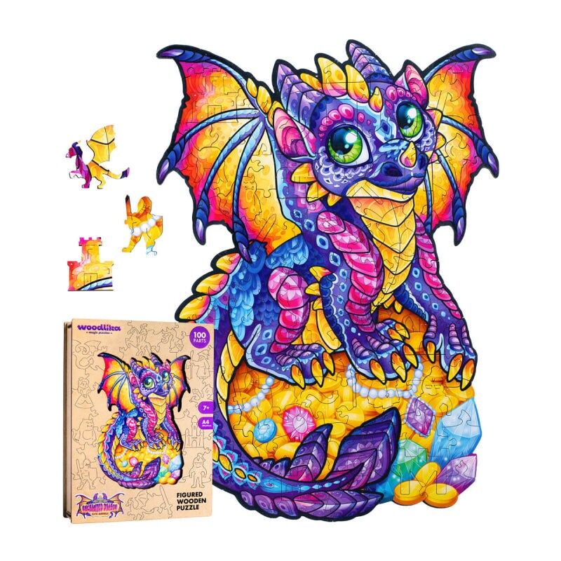 Puzzle per bambini Woodlika | Drago colorato