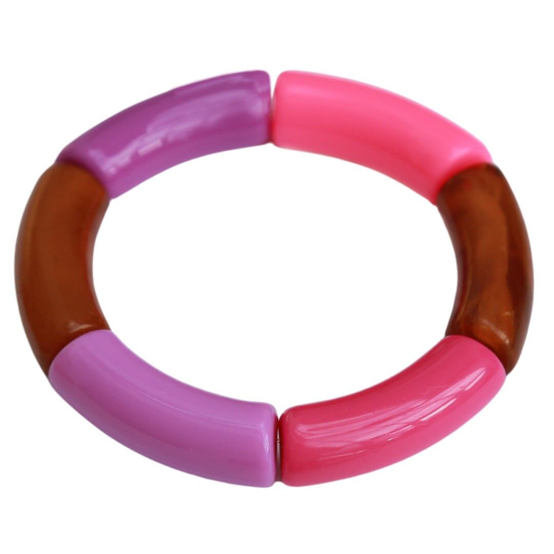 Armband Penne braun rosa lila