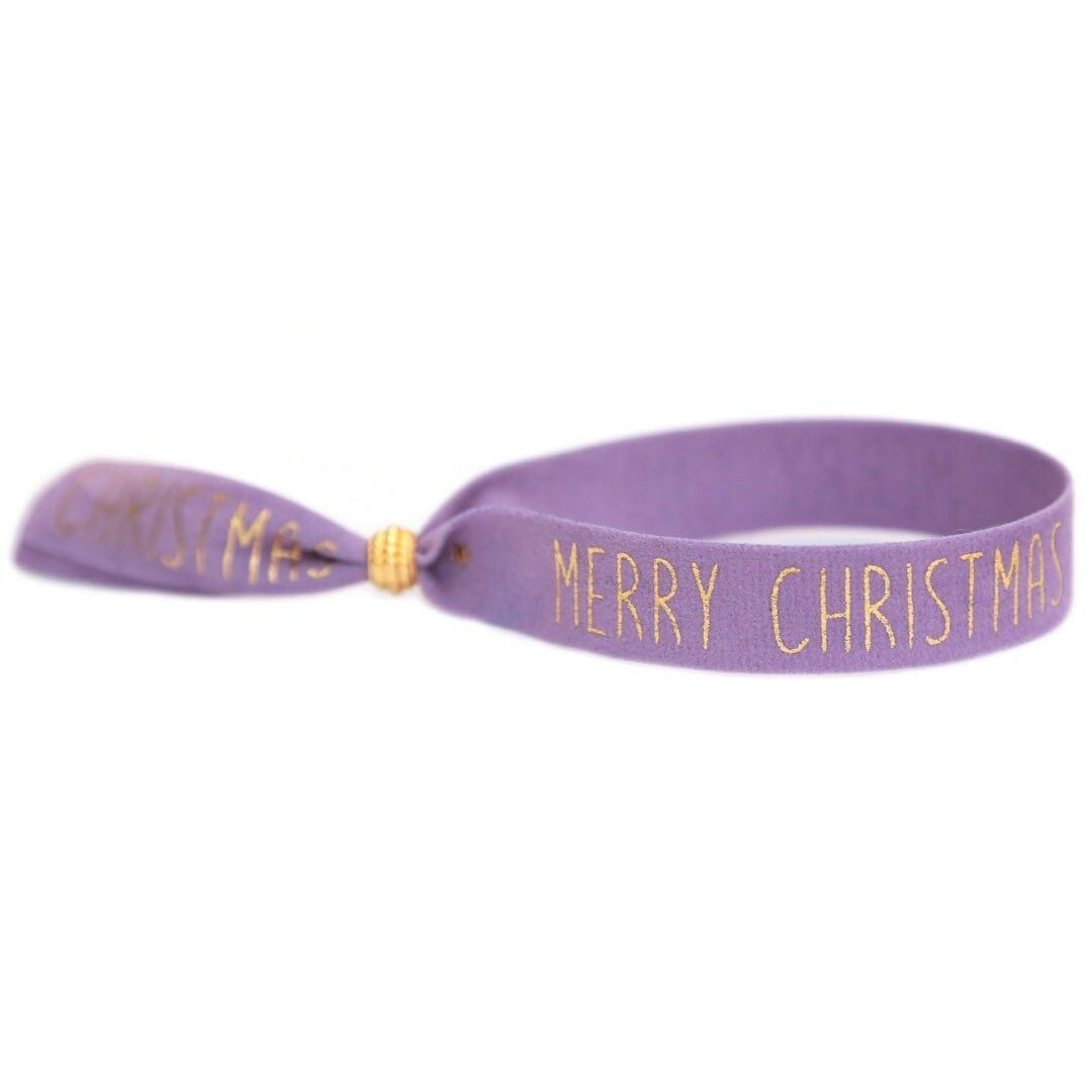 Wildlederarmband Merry Christmas lila