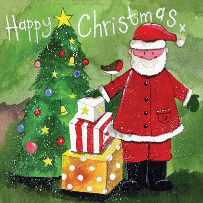 Happy Christmas Father Christmas Card Pack (Pack of 5 Cards)