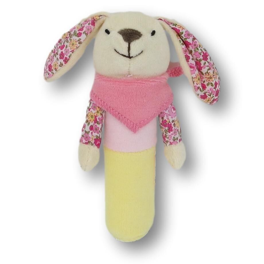 Rabbit teether with squeaker - plush toy - cuddly toy