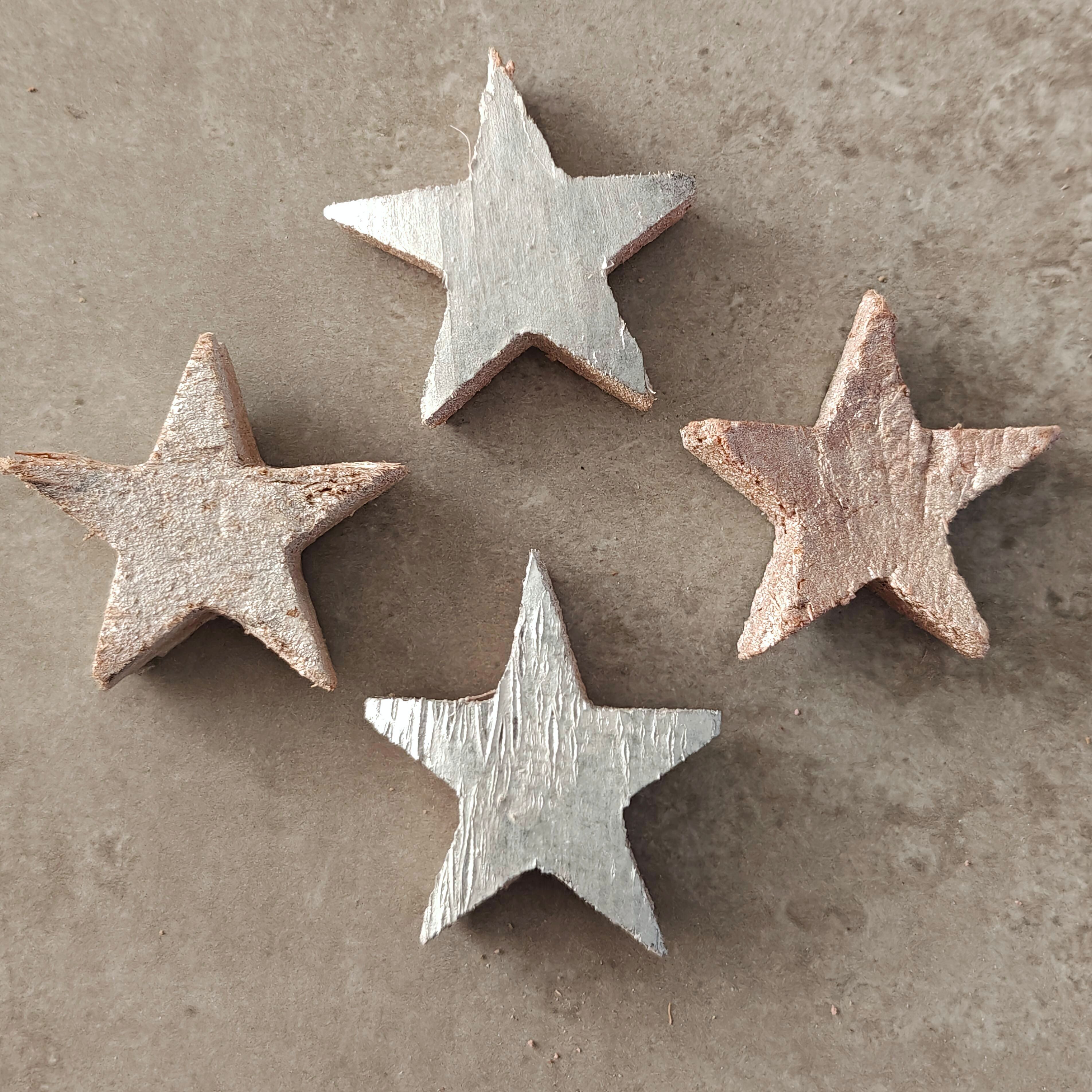 Stella di cocco 5 cm argento 100 pezzi