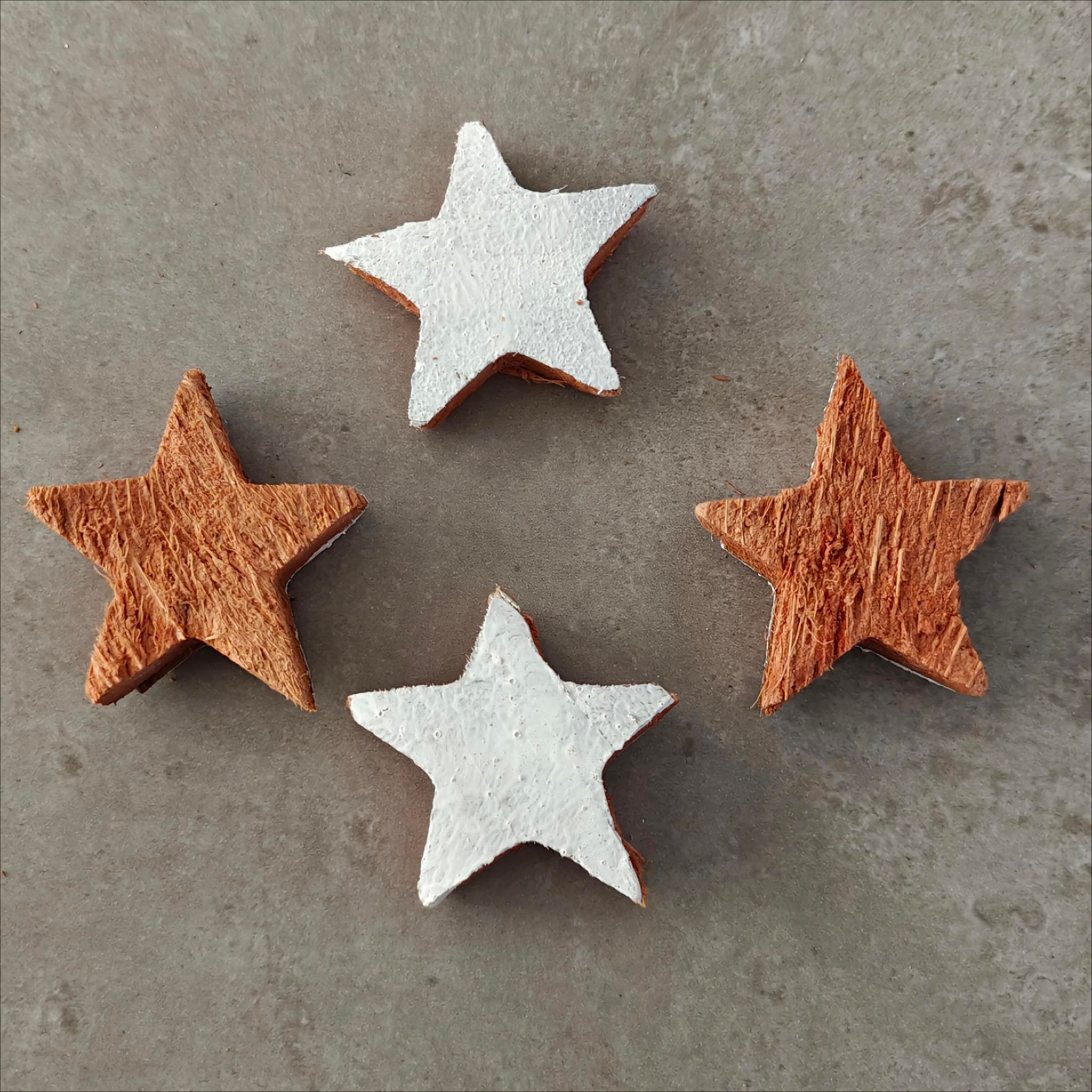 Stella di cocco 5 cm mezza bianca 100 pezzi