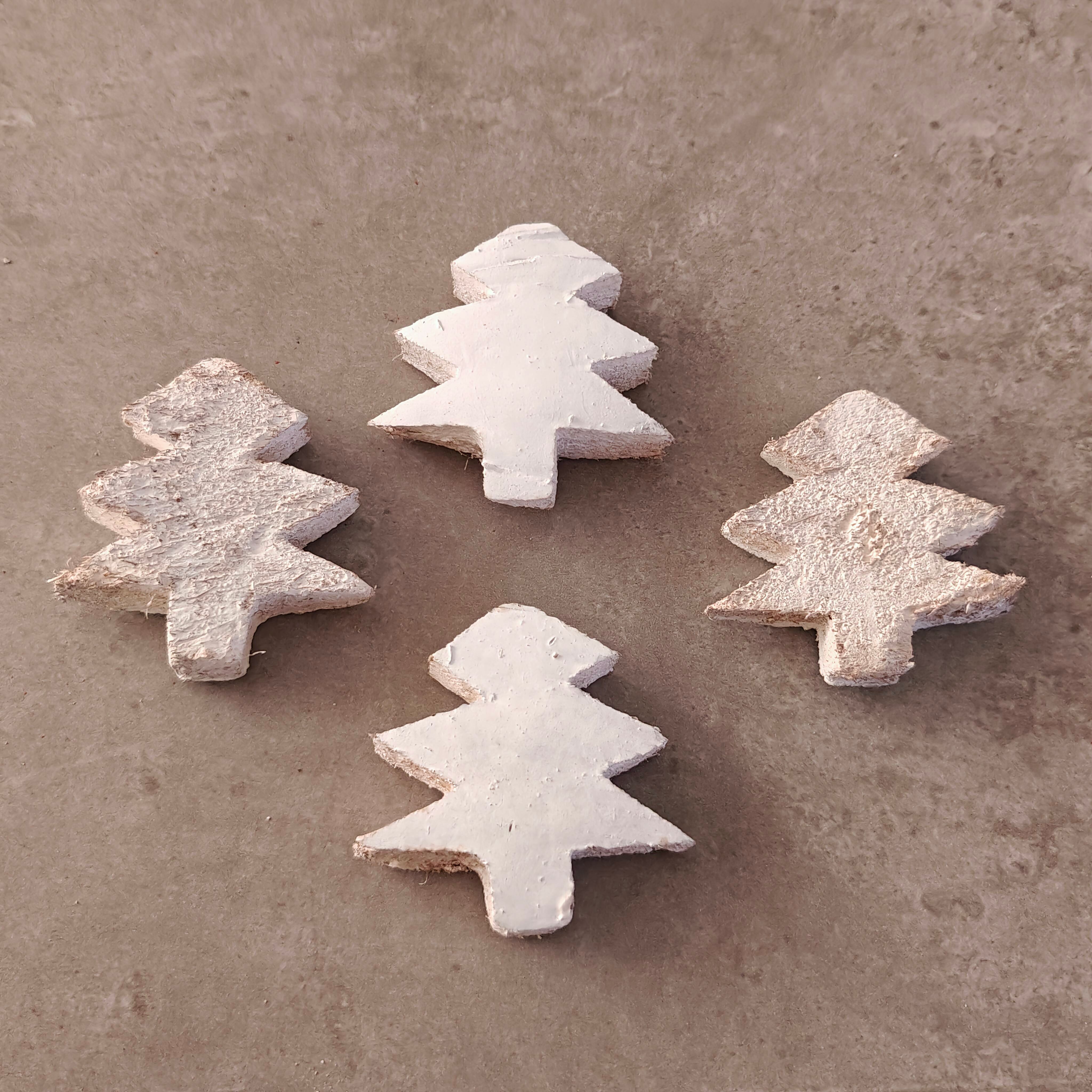 Albero di Natale in cocco 5 cm bianco 100 pezzi