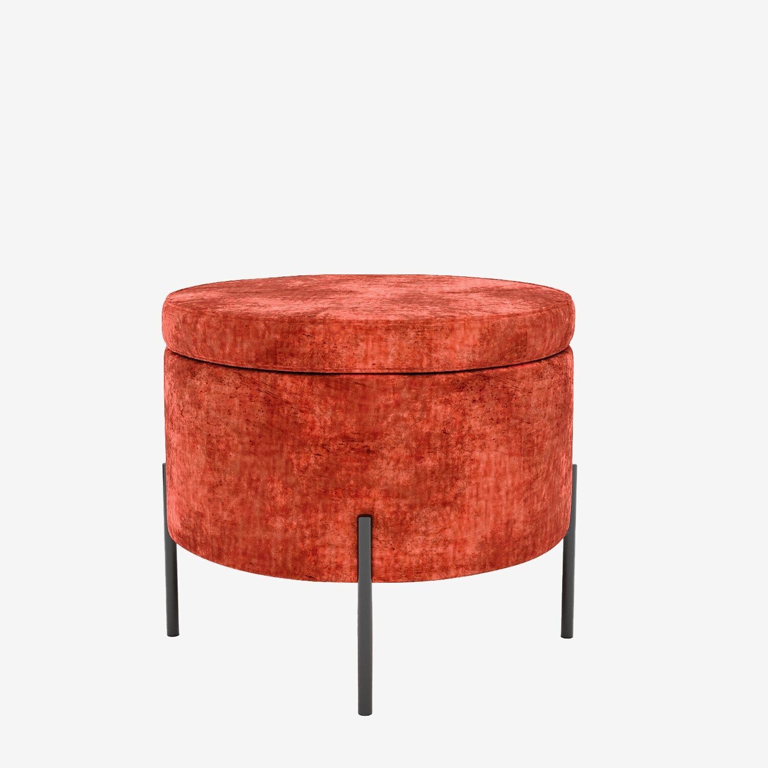 Angelo – Ochre velvet storage pouf