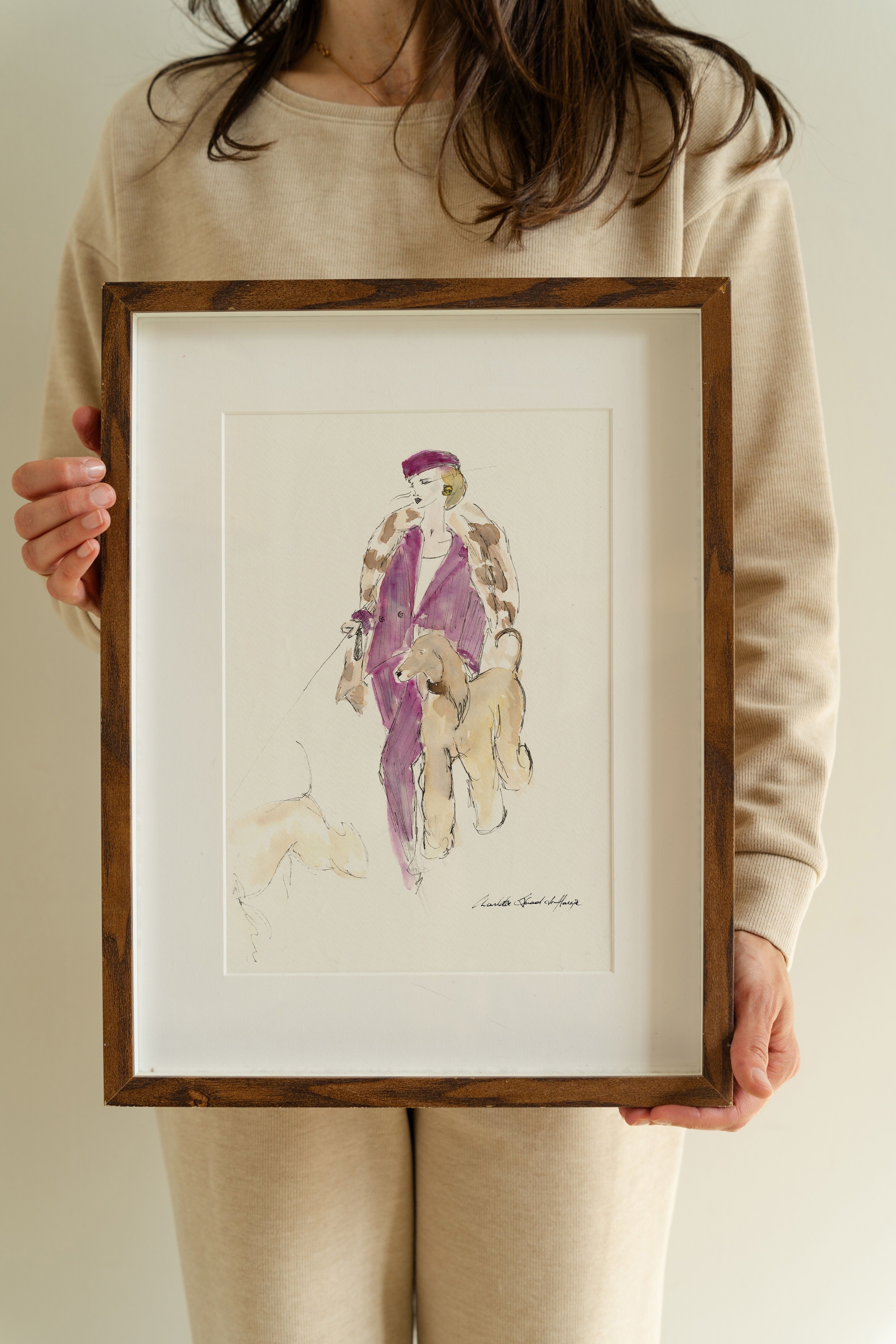 croquis de mode poster aquarelle dessin format A4 style Dior