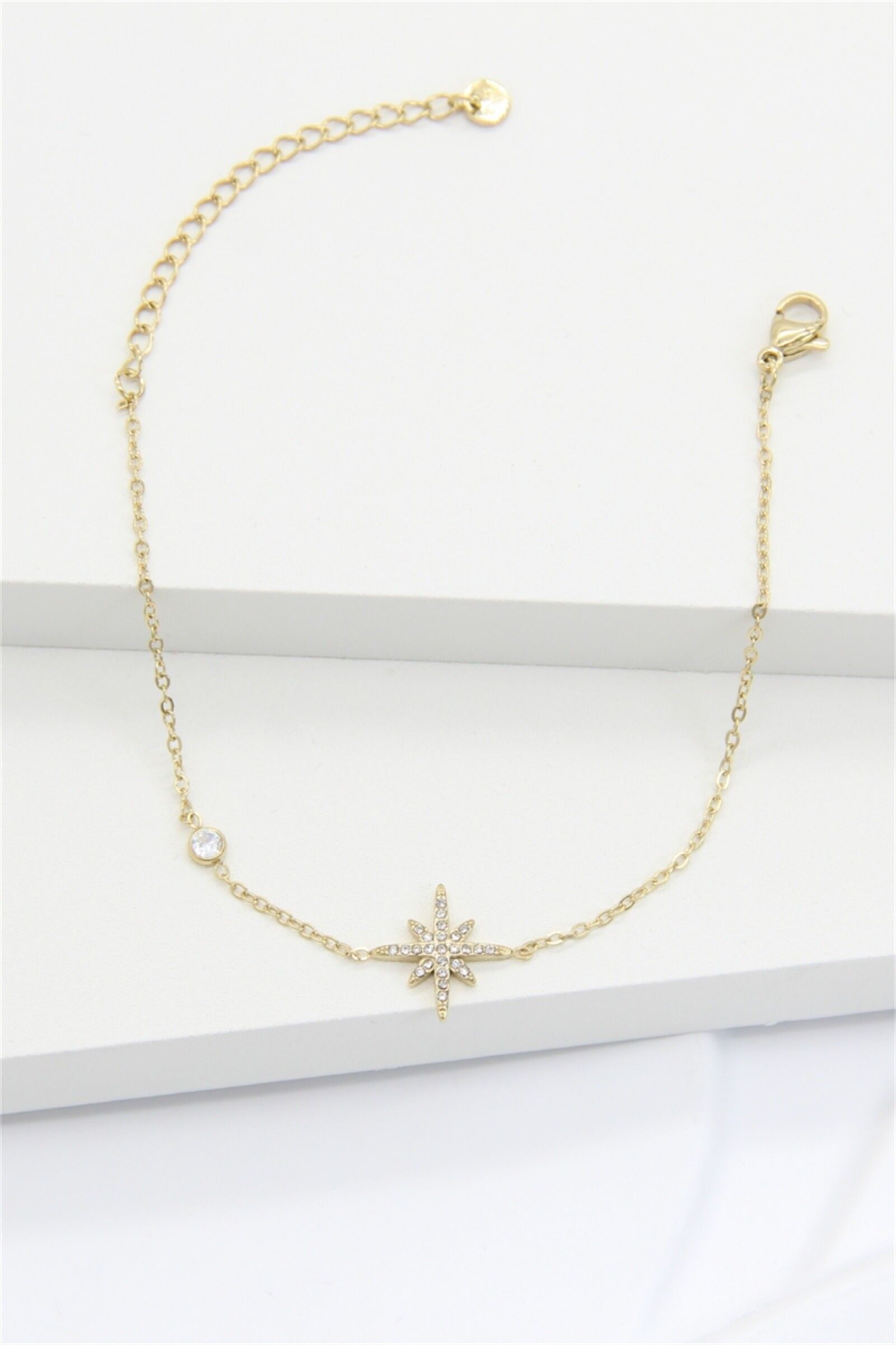 Damen-Sternarmband aus vergoldetem Edelstahl – dünn und verstellbar