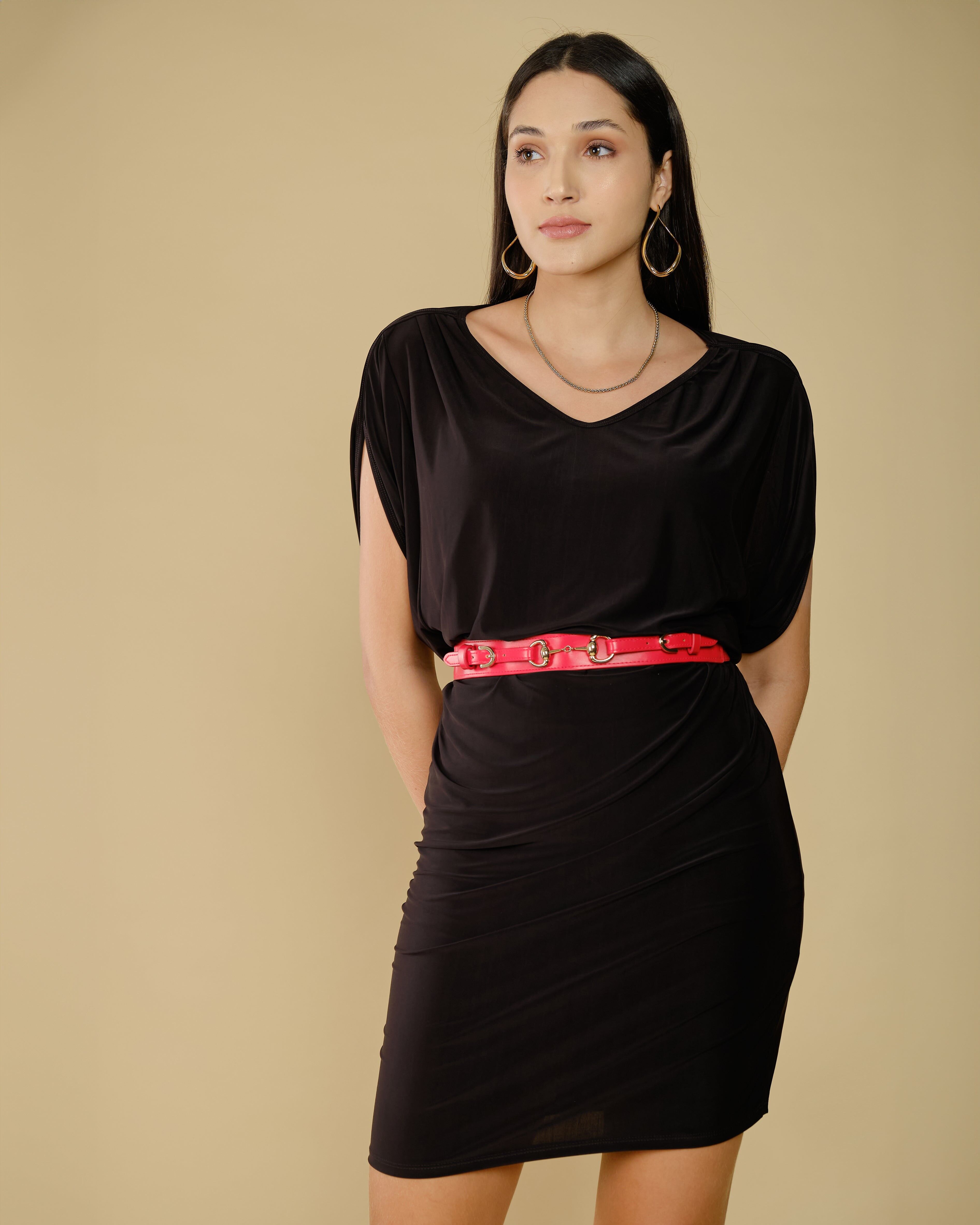 Black loose short dress - Arielle