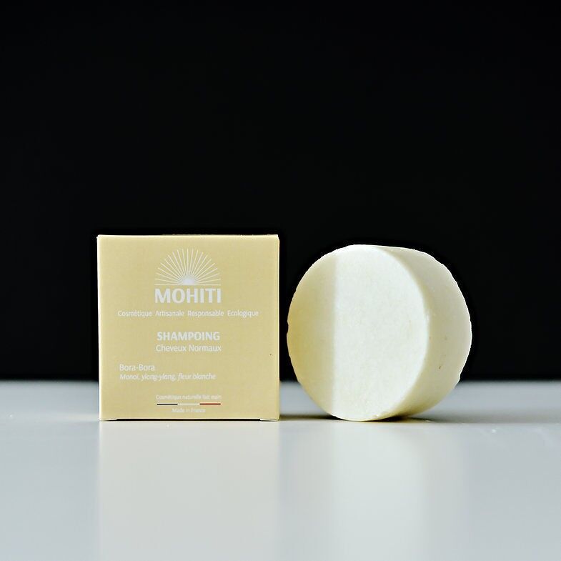 Bora Bora Solid Shampoo for Normal Hair - Monoi, Ylang-Ylang, White Flower