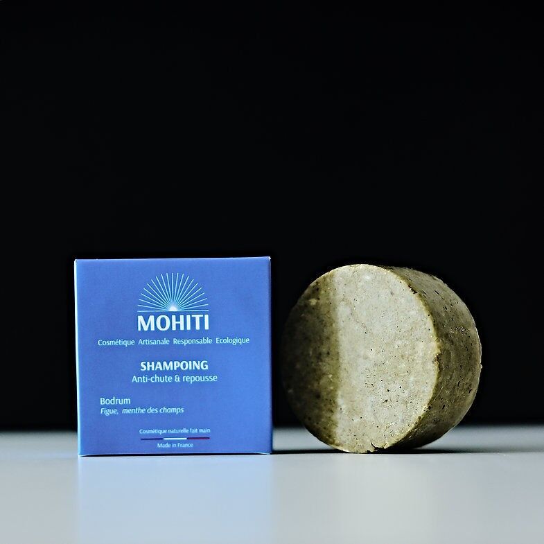 Shampoo solido anticaduta e ricrescita Bodrum - Menta, foglia di fico