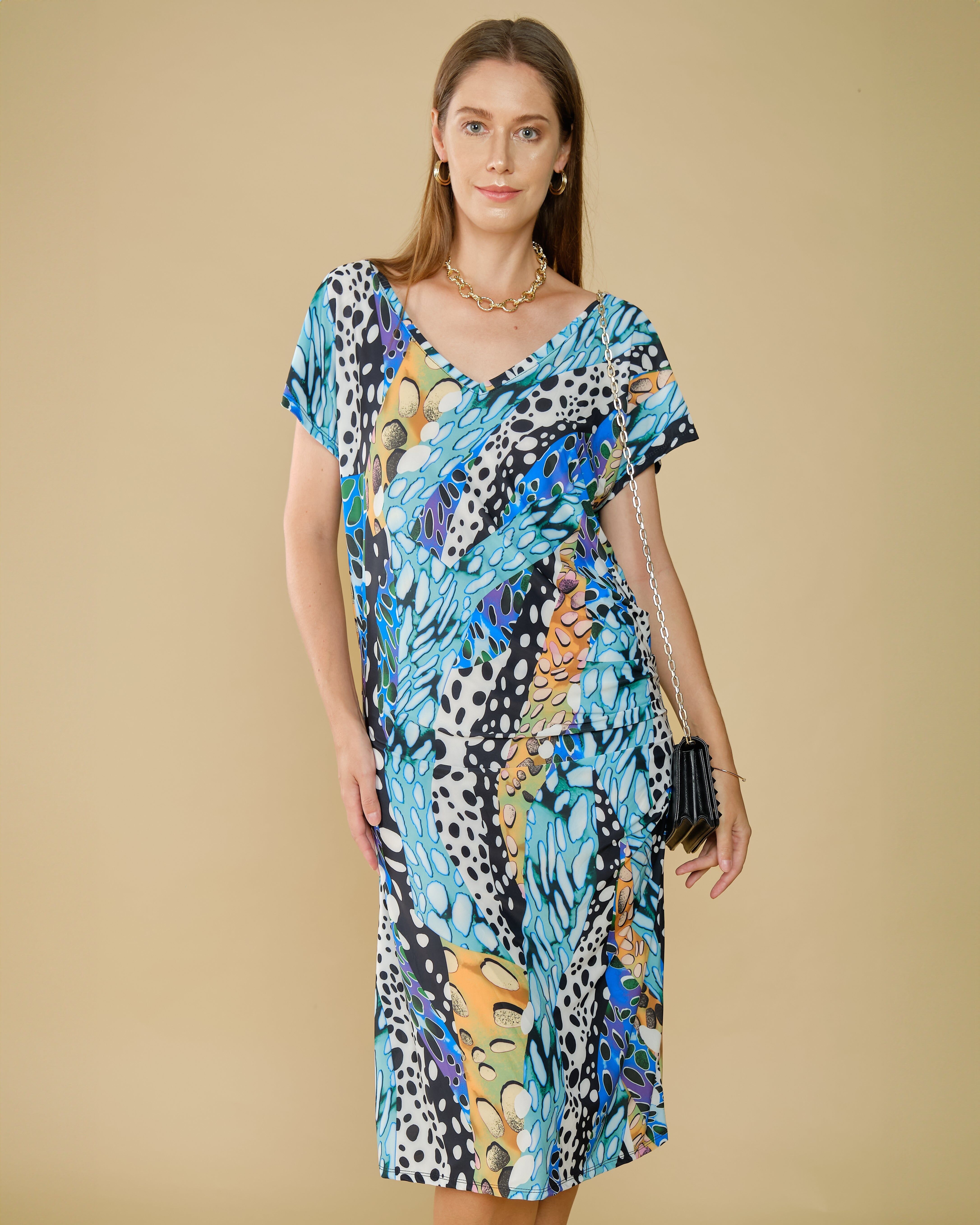 Robe courte dos nu imprimé Rock - Attika