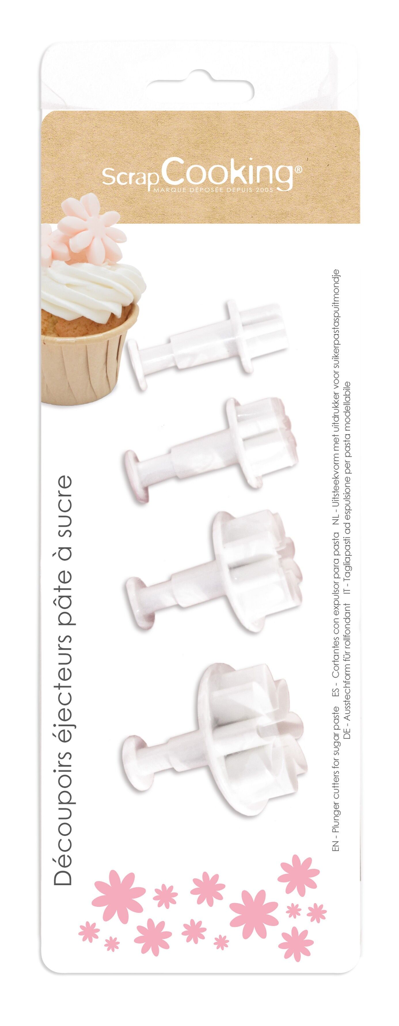 Ausstechformen für weiße Blüten aus Zuckerpaste