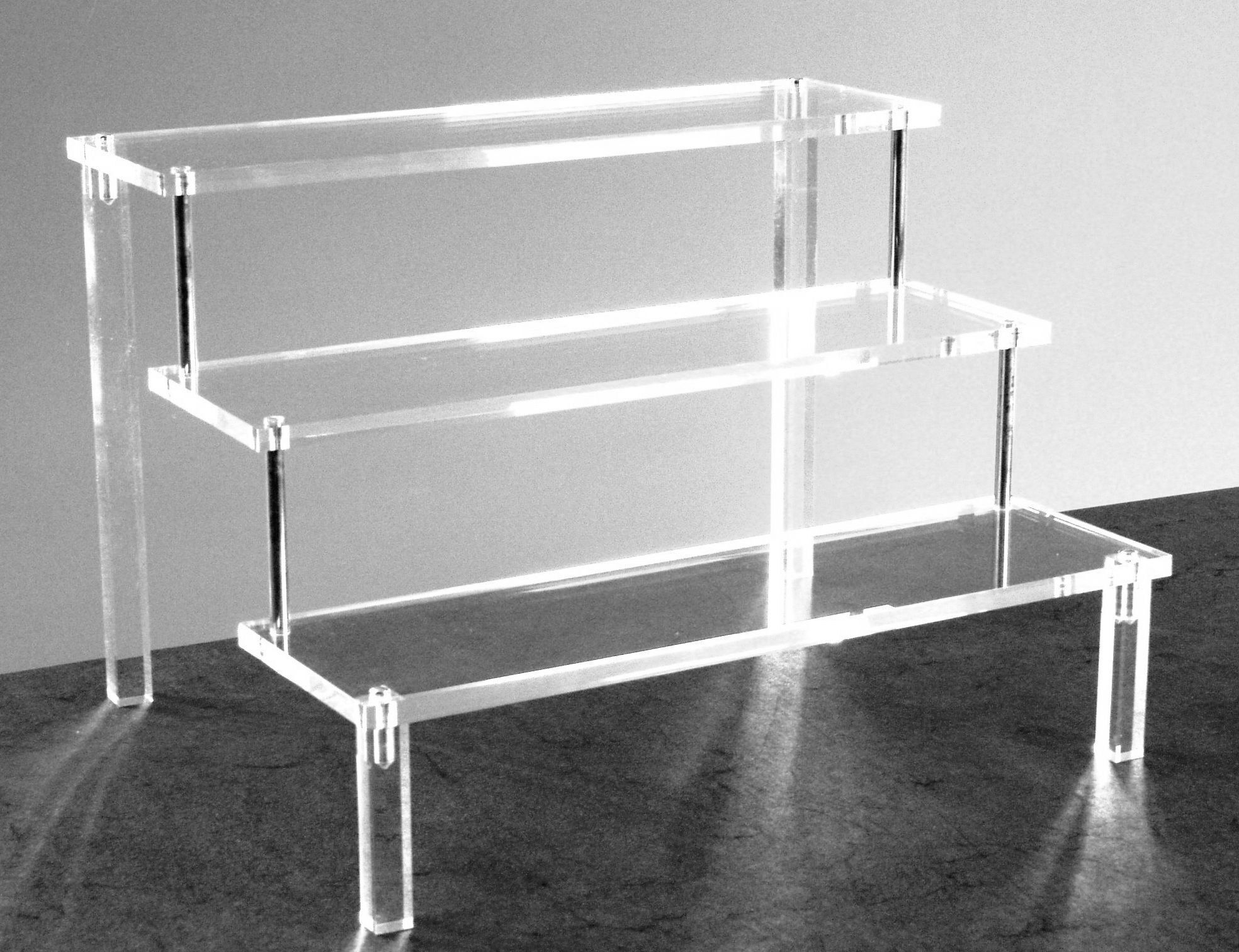 Espositore a cascata in plexiglass – Trasparente multilivello