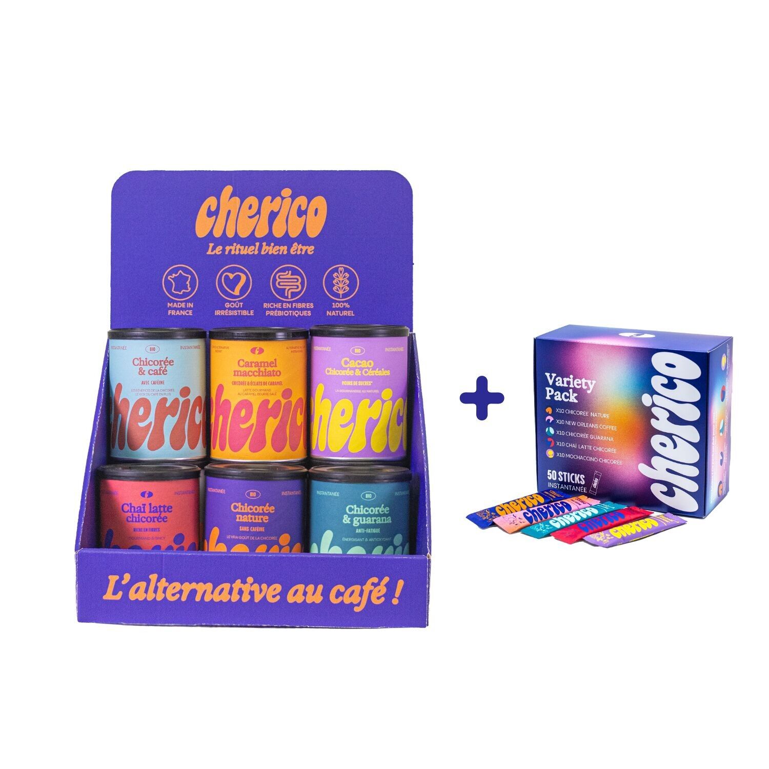 Expositor Ankorstore🌞 – Achicoria instantánea 🌿 (36 envases + paquete variado x50)