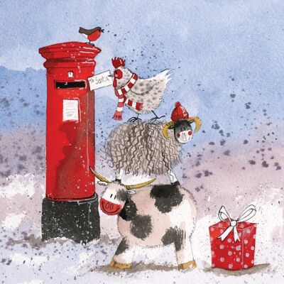 Dear Santa Farm Animals Christmas Card Pack (Pack of 5 Cards)