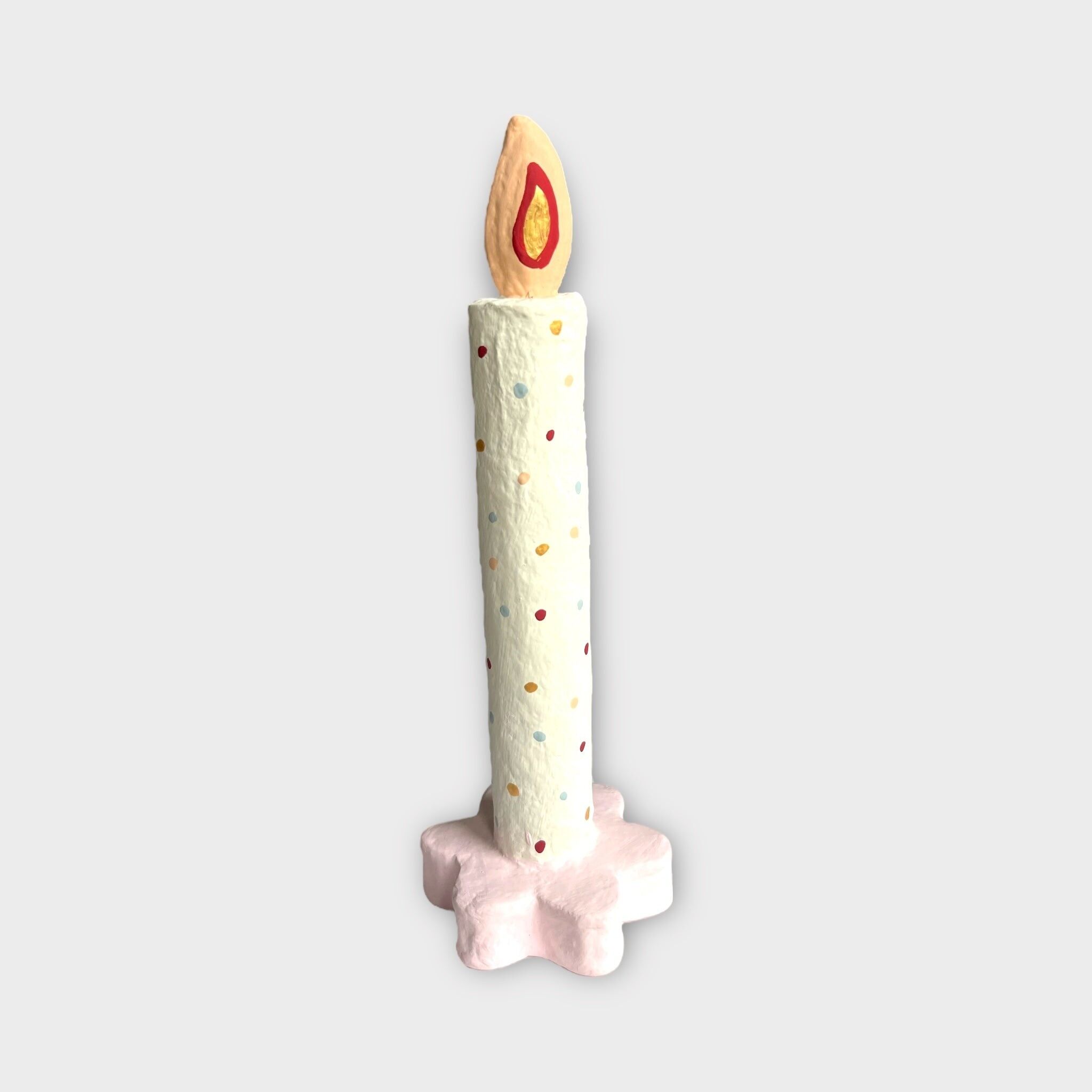 Candle with dots, pink