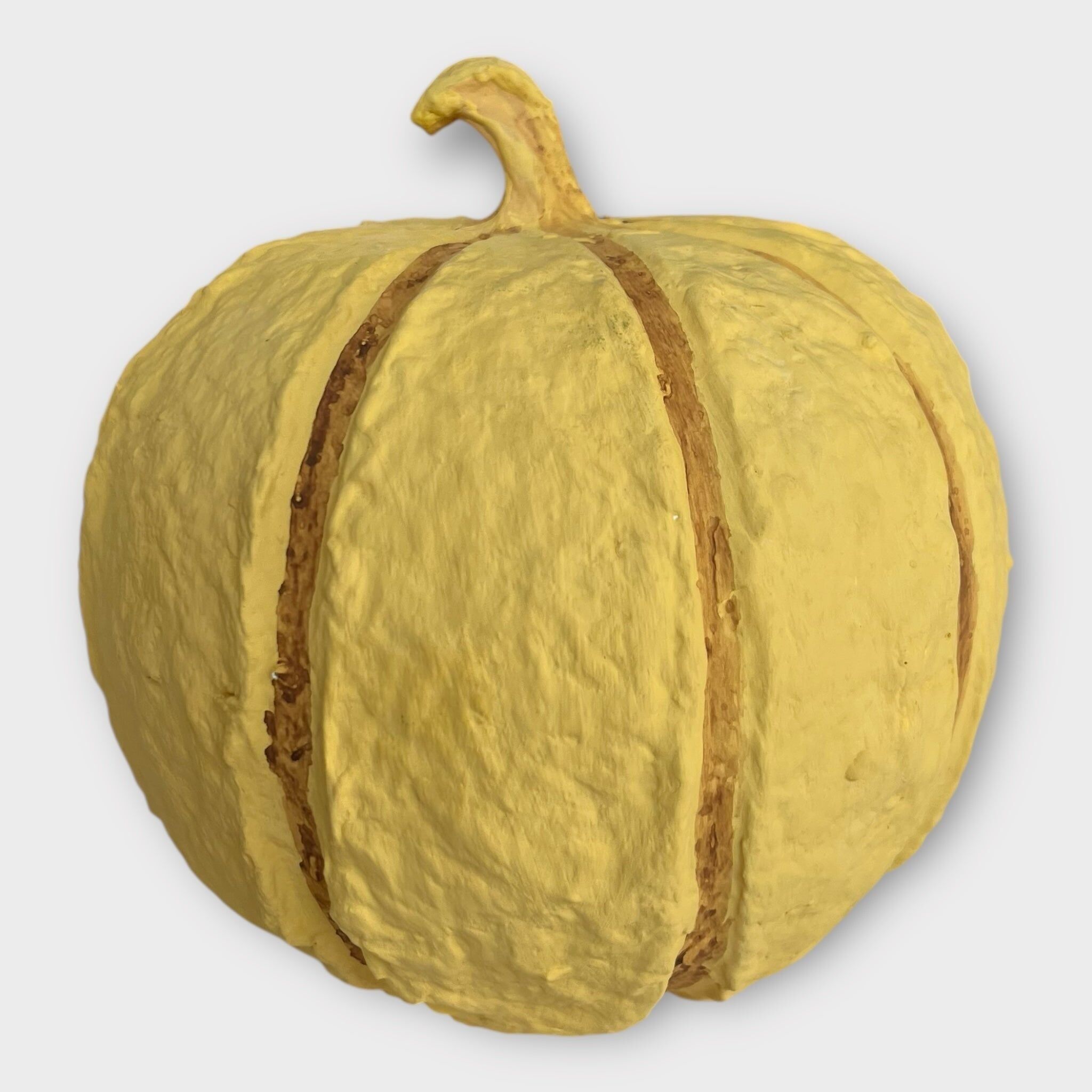 Calabaza 12 cm, color amarillo mostaza