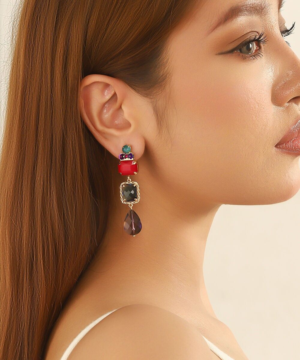 Boucles d’oreilles pendantes multicolores – 26AHBOL038