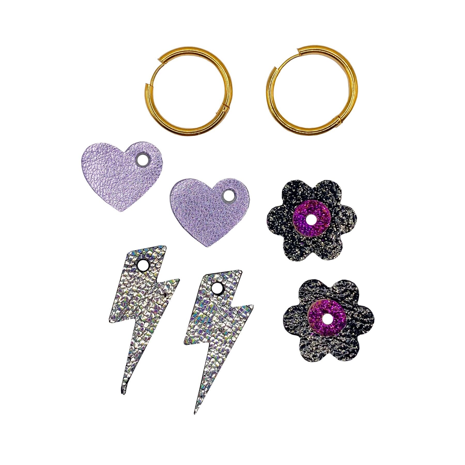 Box Creoles in pelle intercambiabile, 3 colori - Il fragoroso