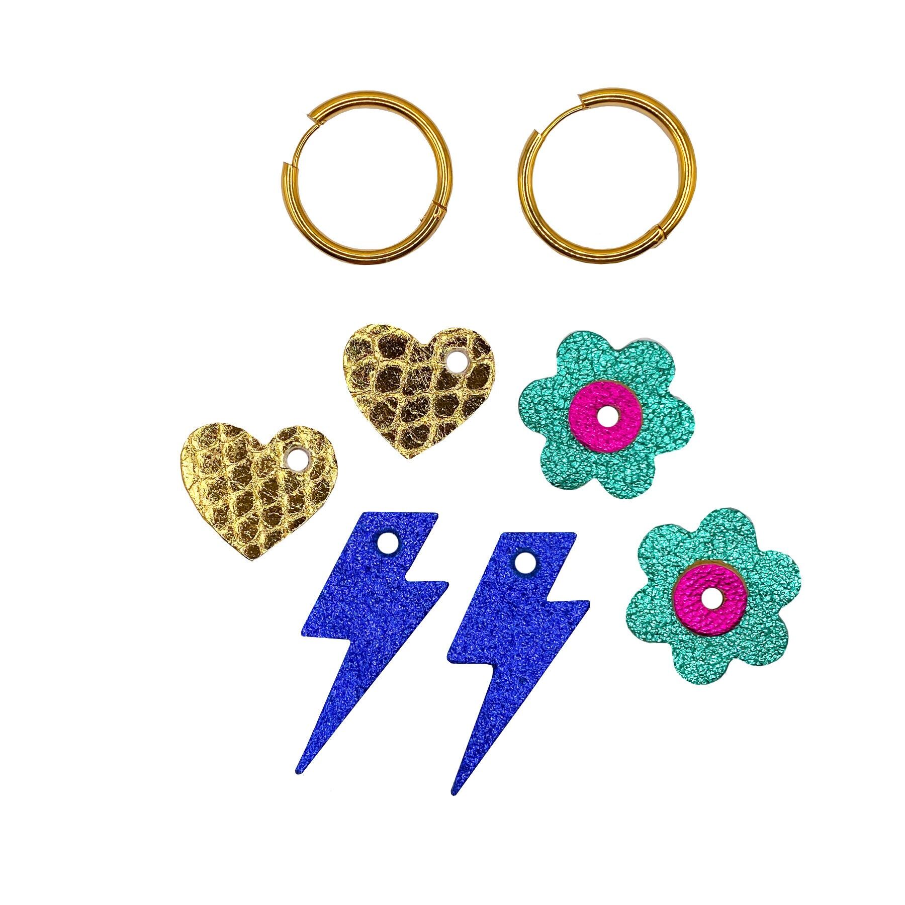 Box Creoles in pelle intercambiabile, 3 colori - The Electric