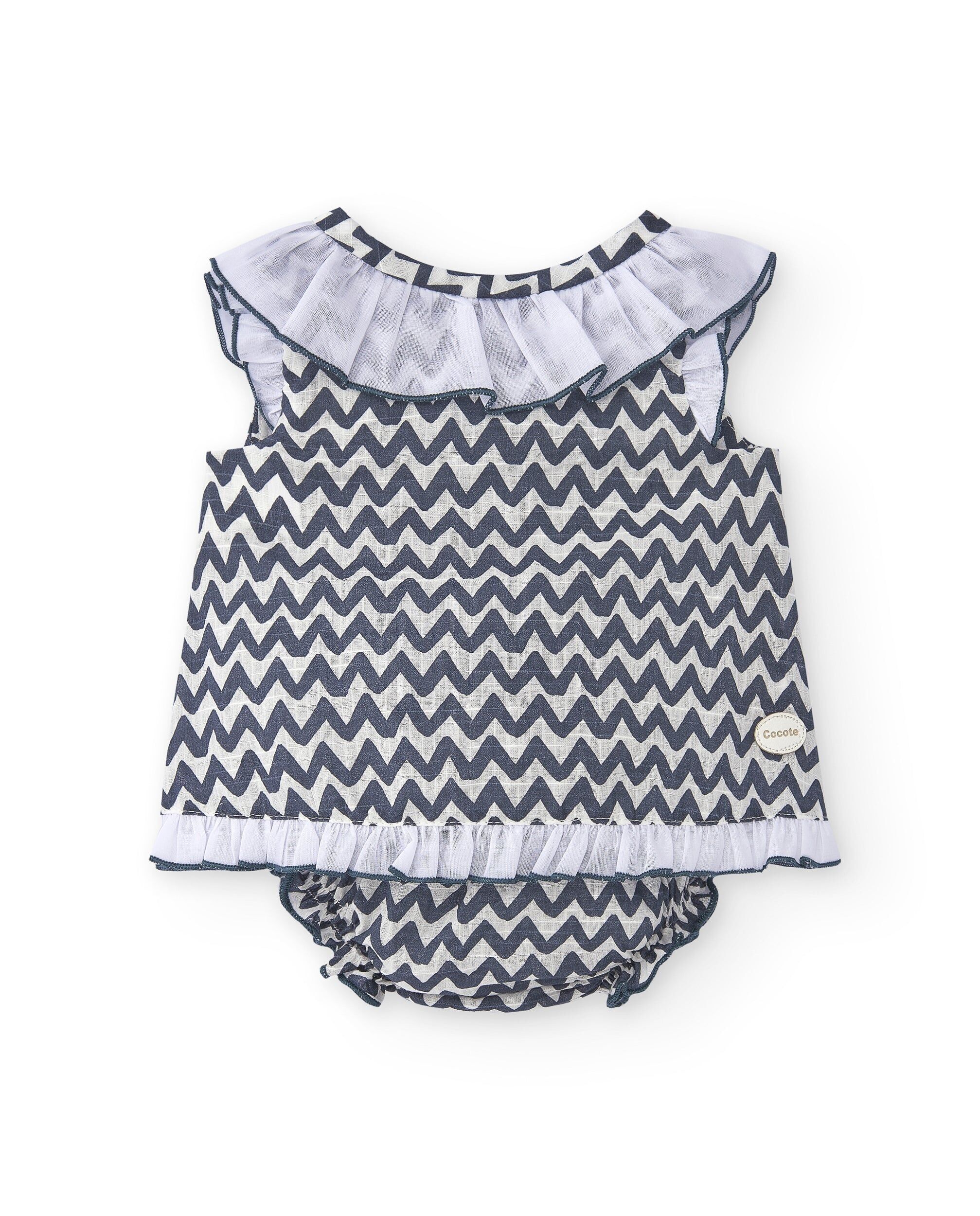 Conjunto vestido y braguita marino recién nacido | Cocotte e Charanga