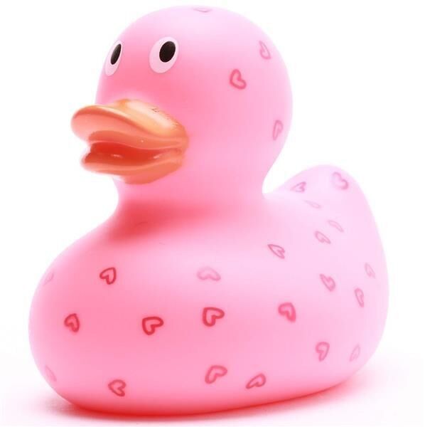 Patito de goma en forma de corazón - rosa - patito de goma