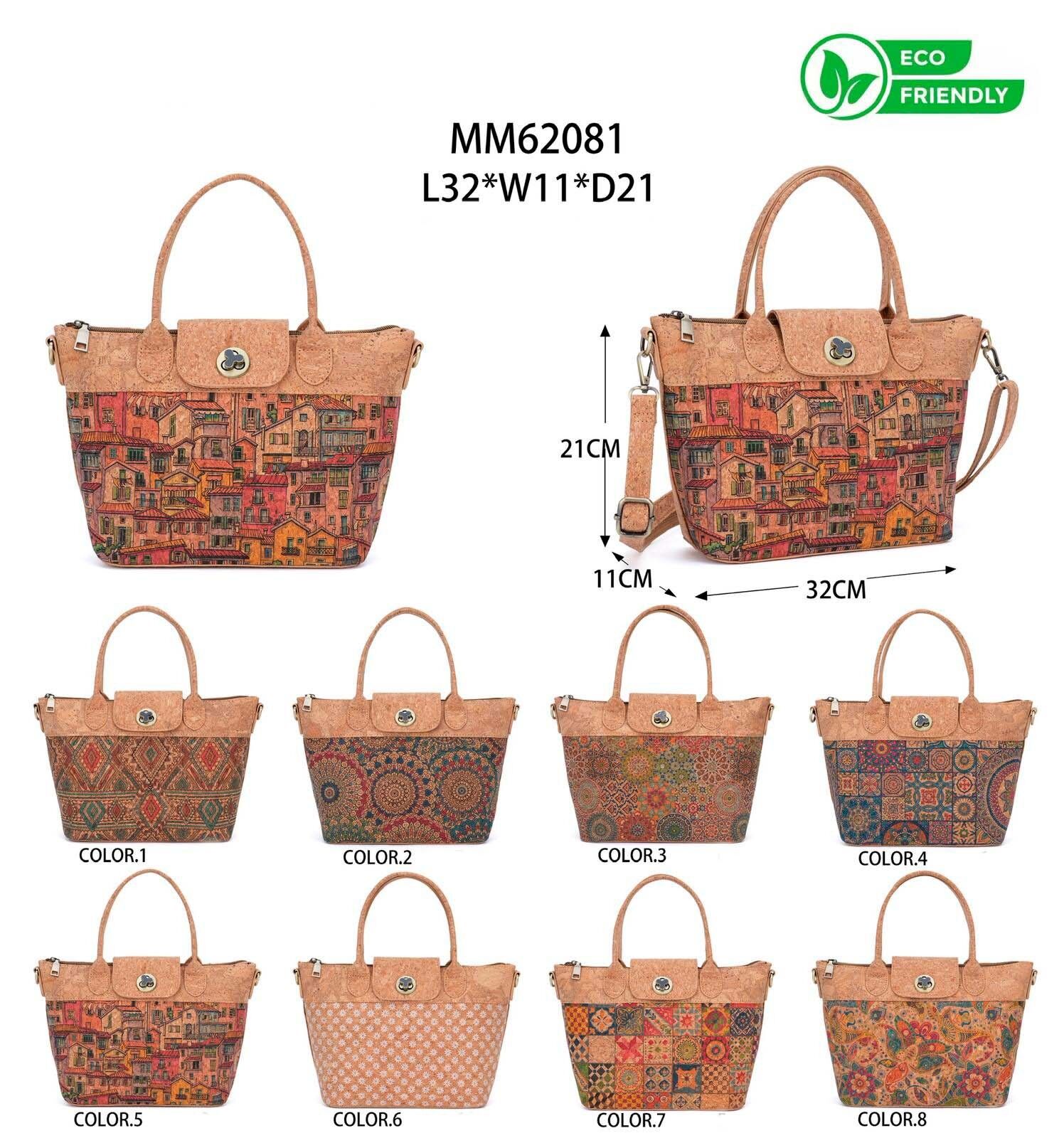 Borsa a mano in sughero ecologica con mini patta