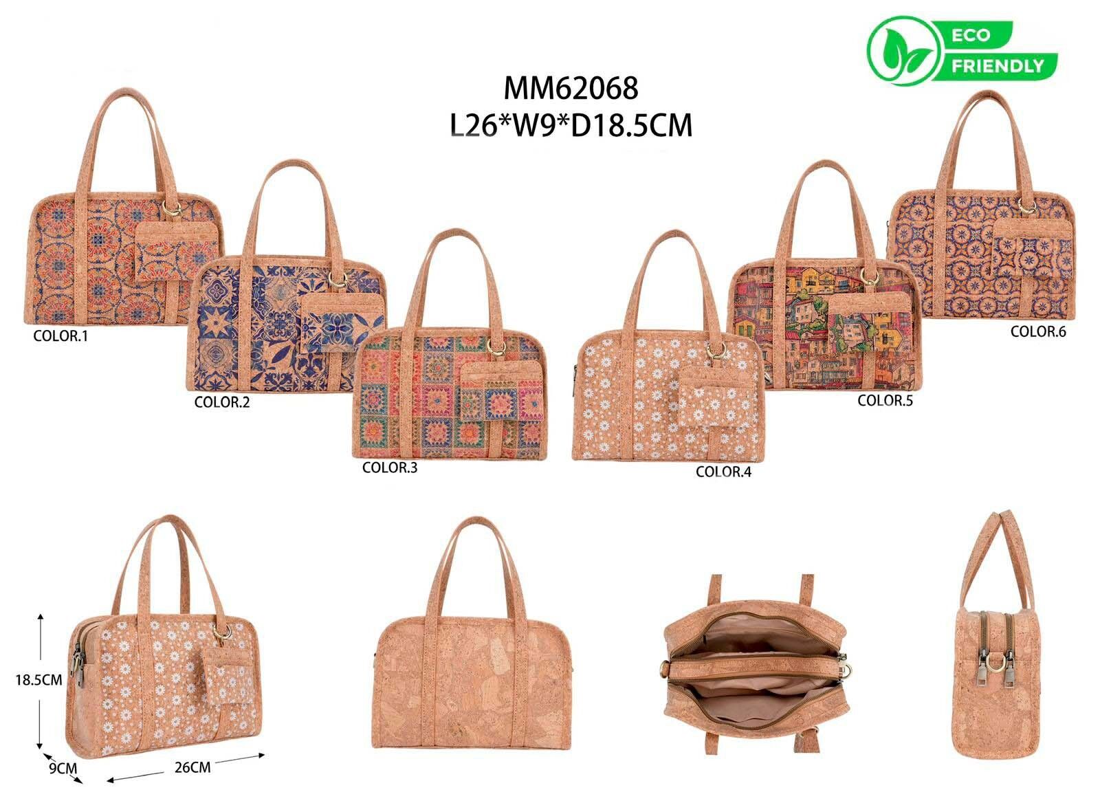 Borsa da viaggio in sughero ecologica per donna + portamonete