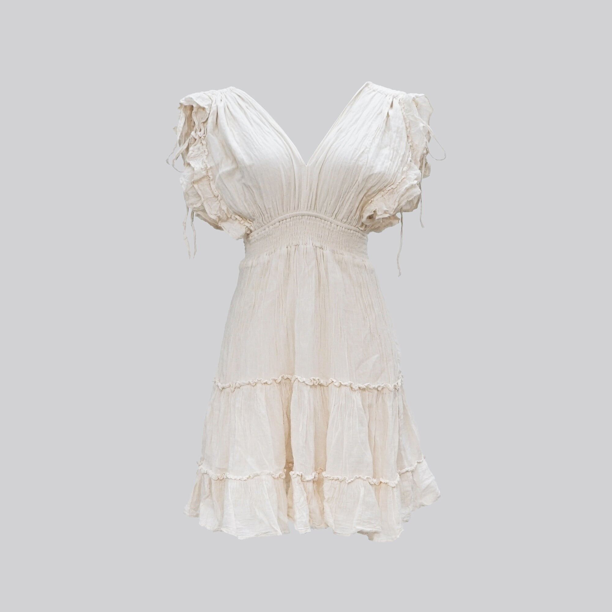 Minivestido con mangas con volantes