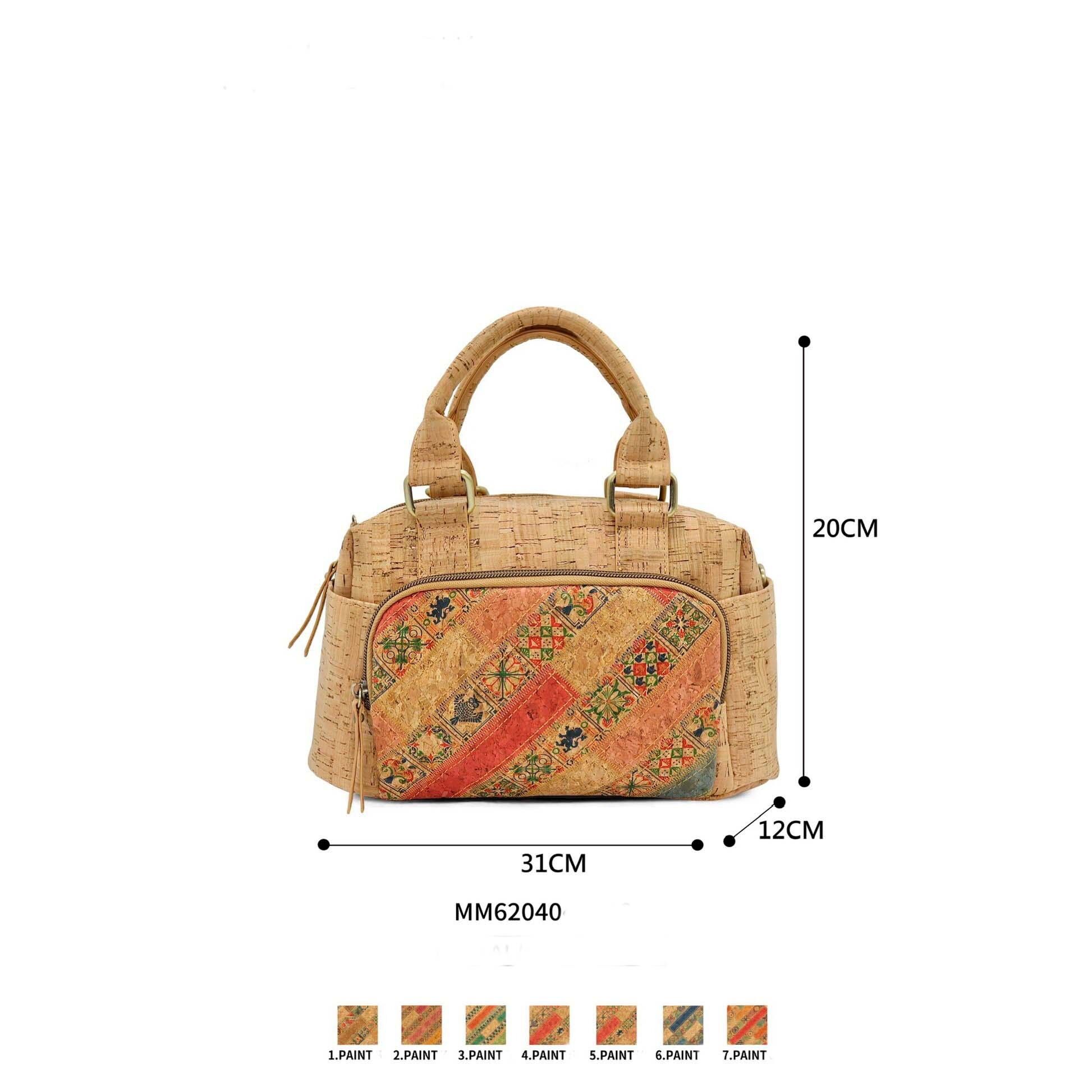 Borsa da viaggio in sughero da donna con manici corti. B2B