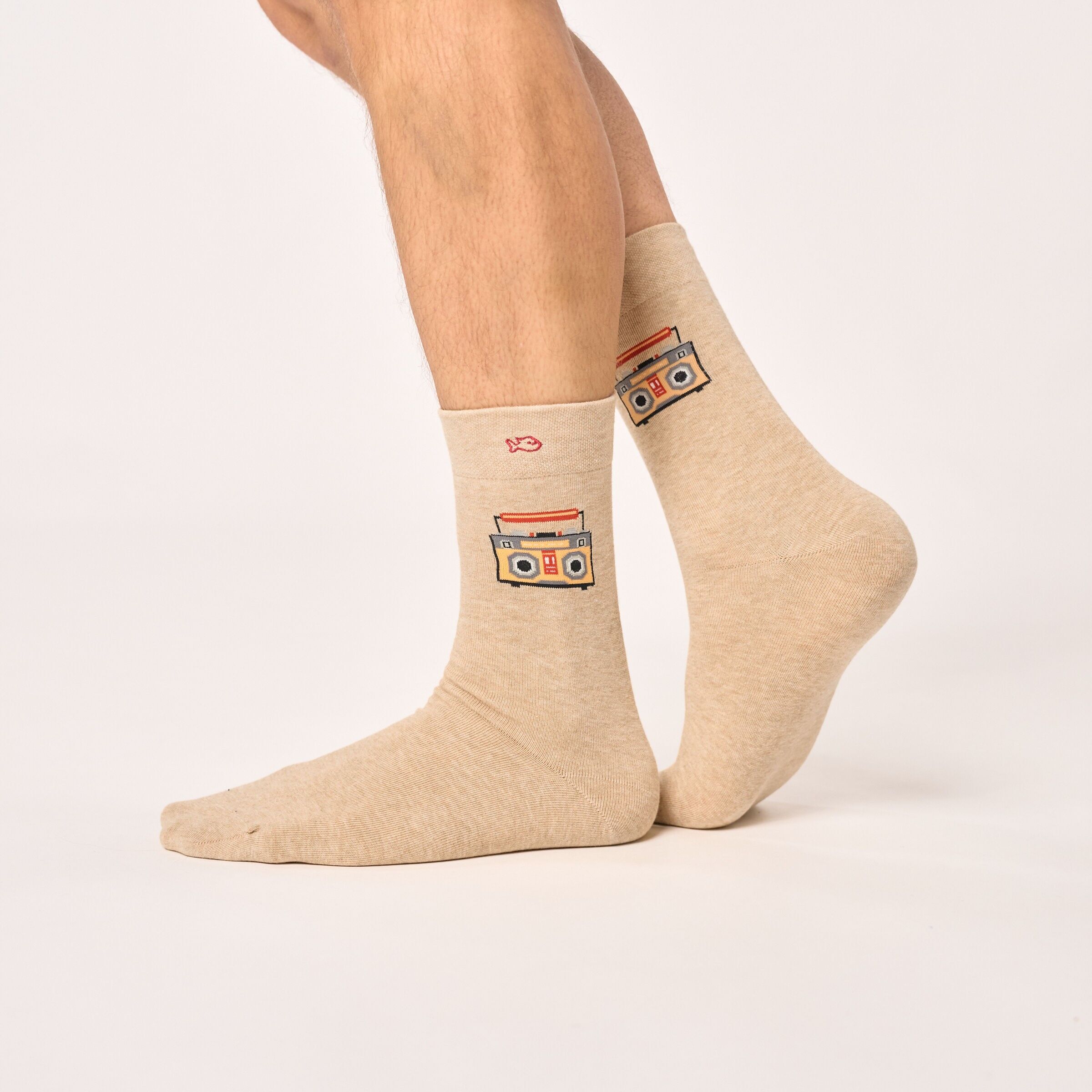 Patterned combed cotton socks - Boombox