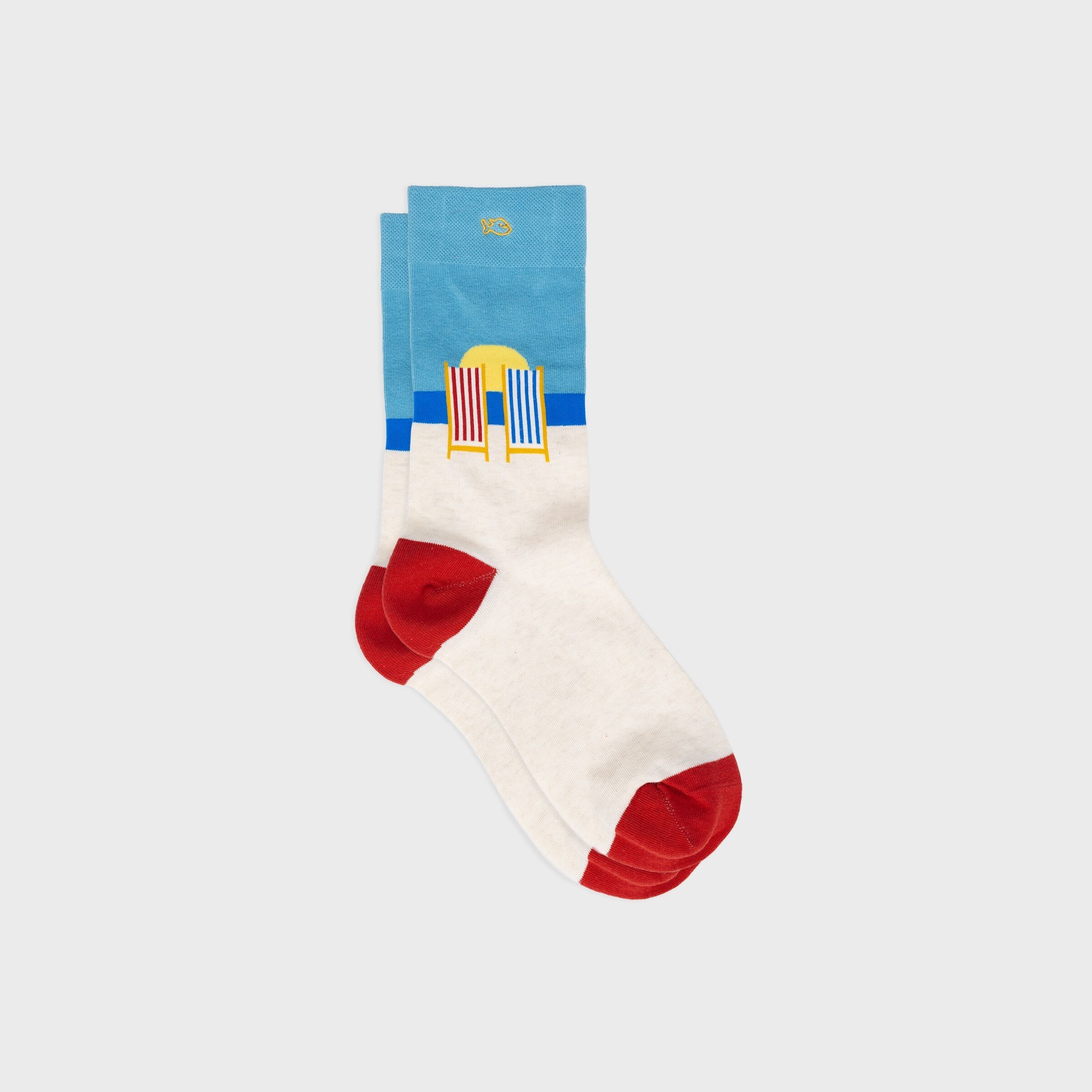 Calzini in cotone pettinato fantasia - Sedia a sdraio