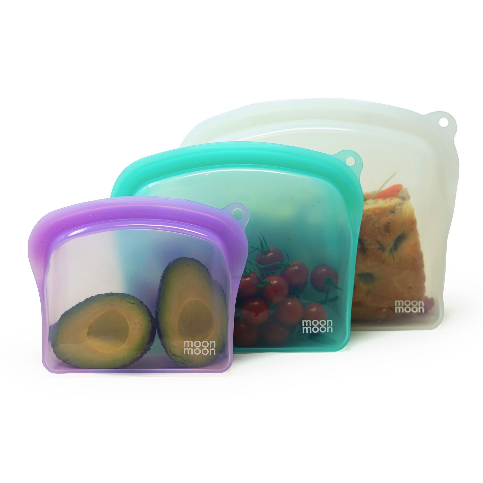 Wiederverwendbare Silikon-Lebensmittelbeutel – Multipack Curve – 3er-Pack