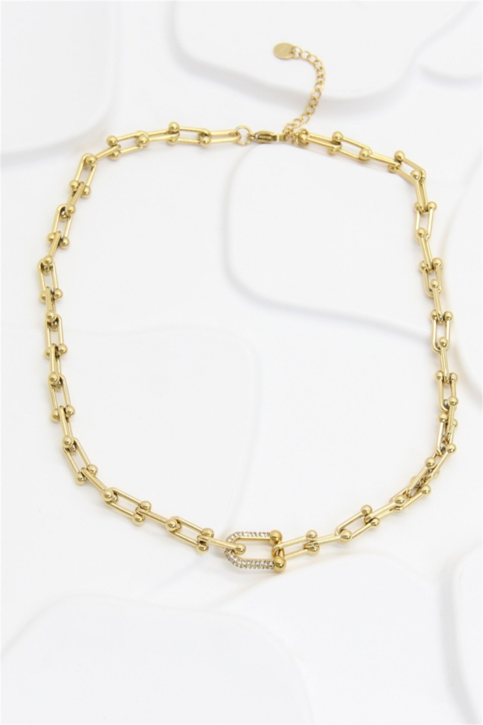 Massive, vergoldete Edelstahl-Gliederkette – moderner und eleganter Stil