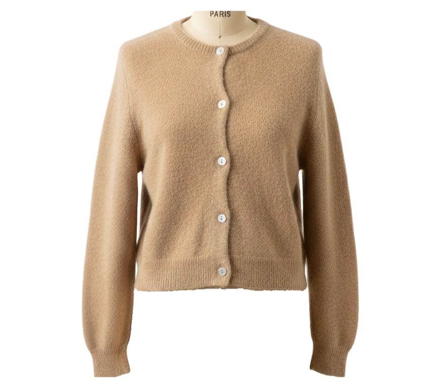 Cardigan in maglia di mohair per bambini a maniche lunghe - Cammello
