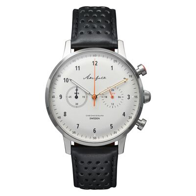 Chronographe | Montre 12h/24h - Cuir Horween Noir