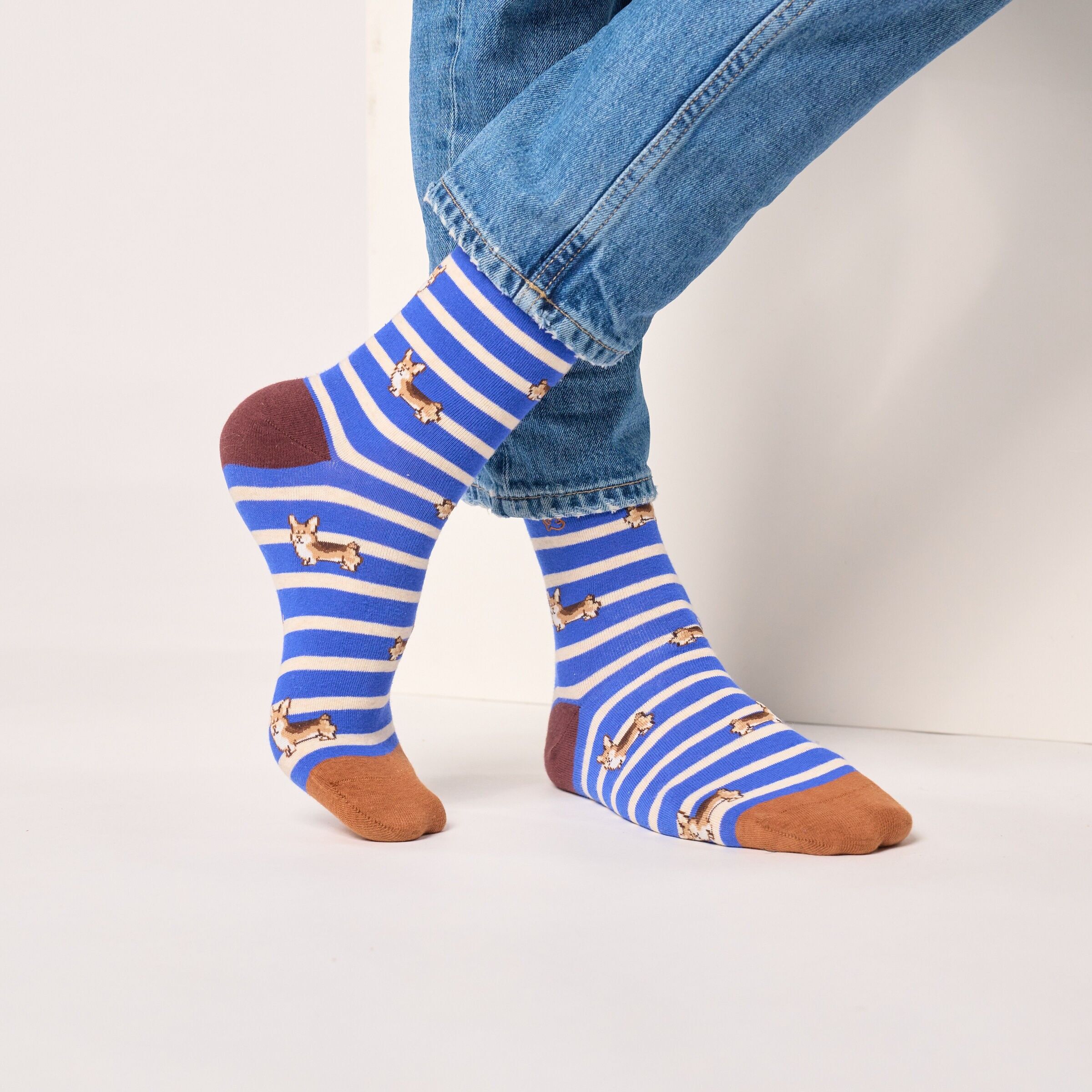 Combed cotton animal socks - Corgi
