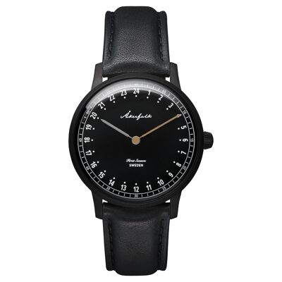 First Season | 24h watch - Black Horween leather