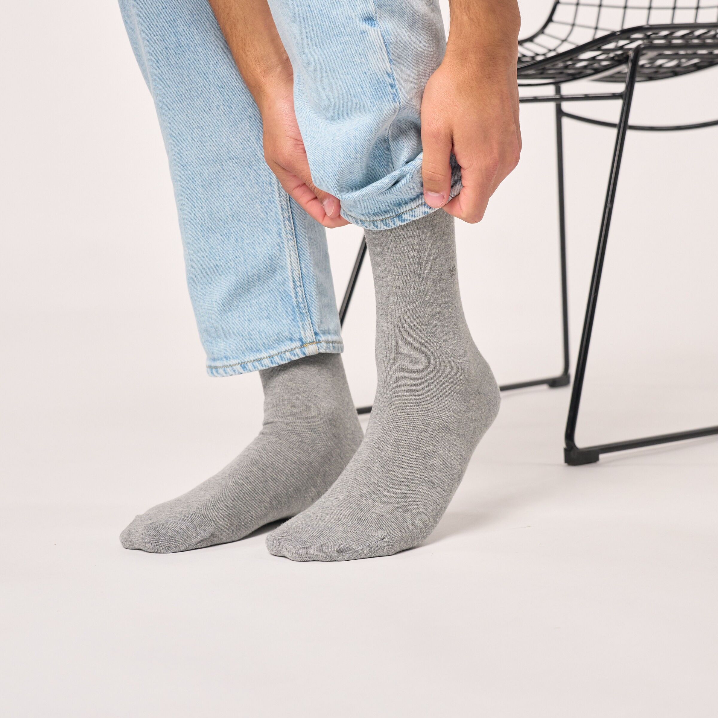 Plain bamboo socks - Light grey