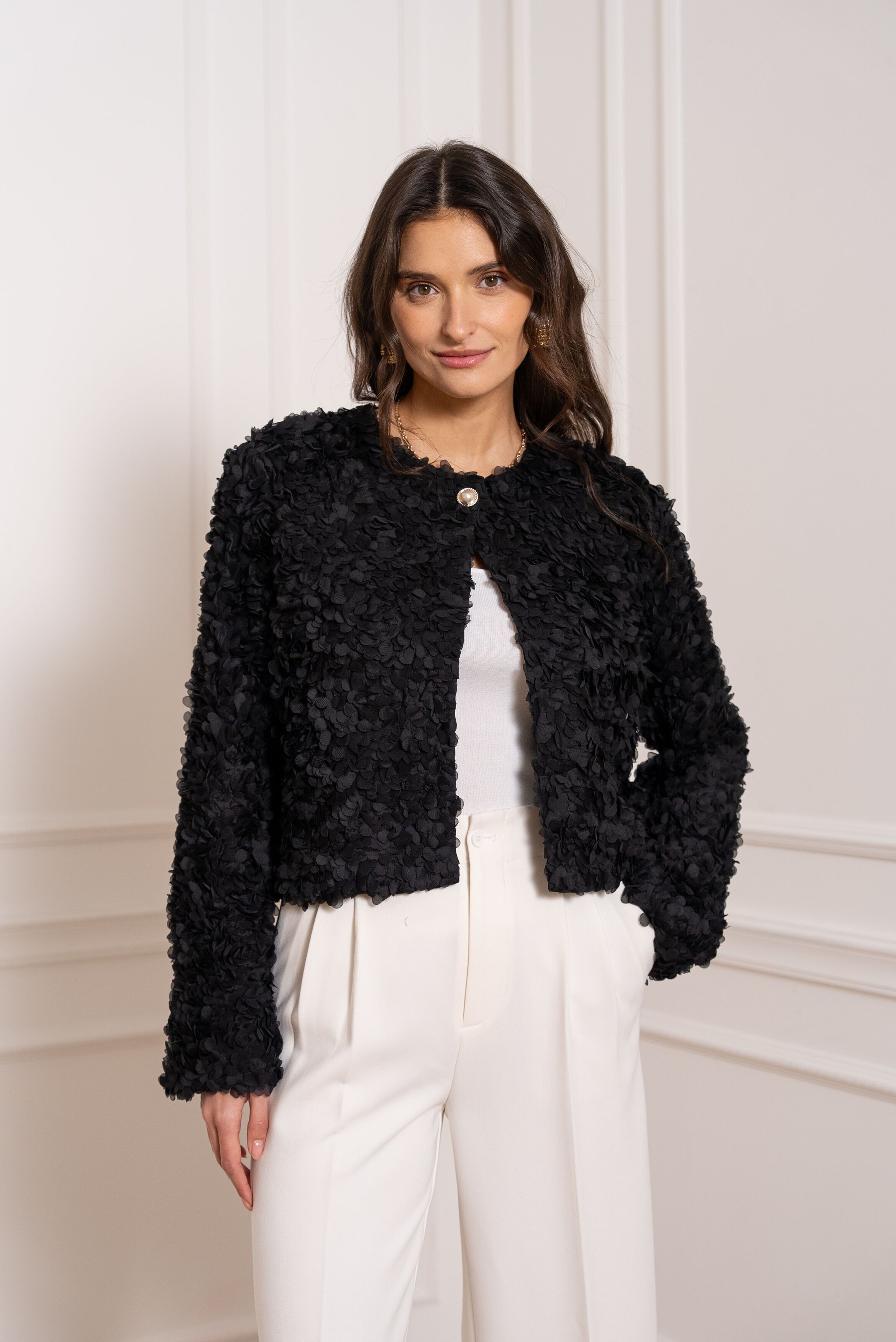 Veste Rosalia texturée à fleurs - CK08380