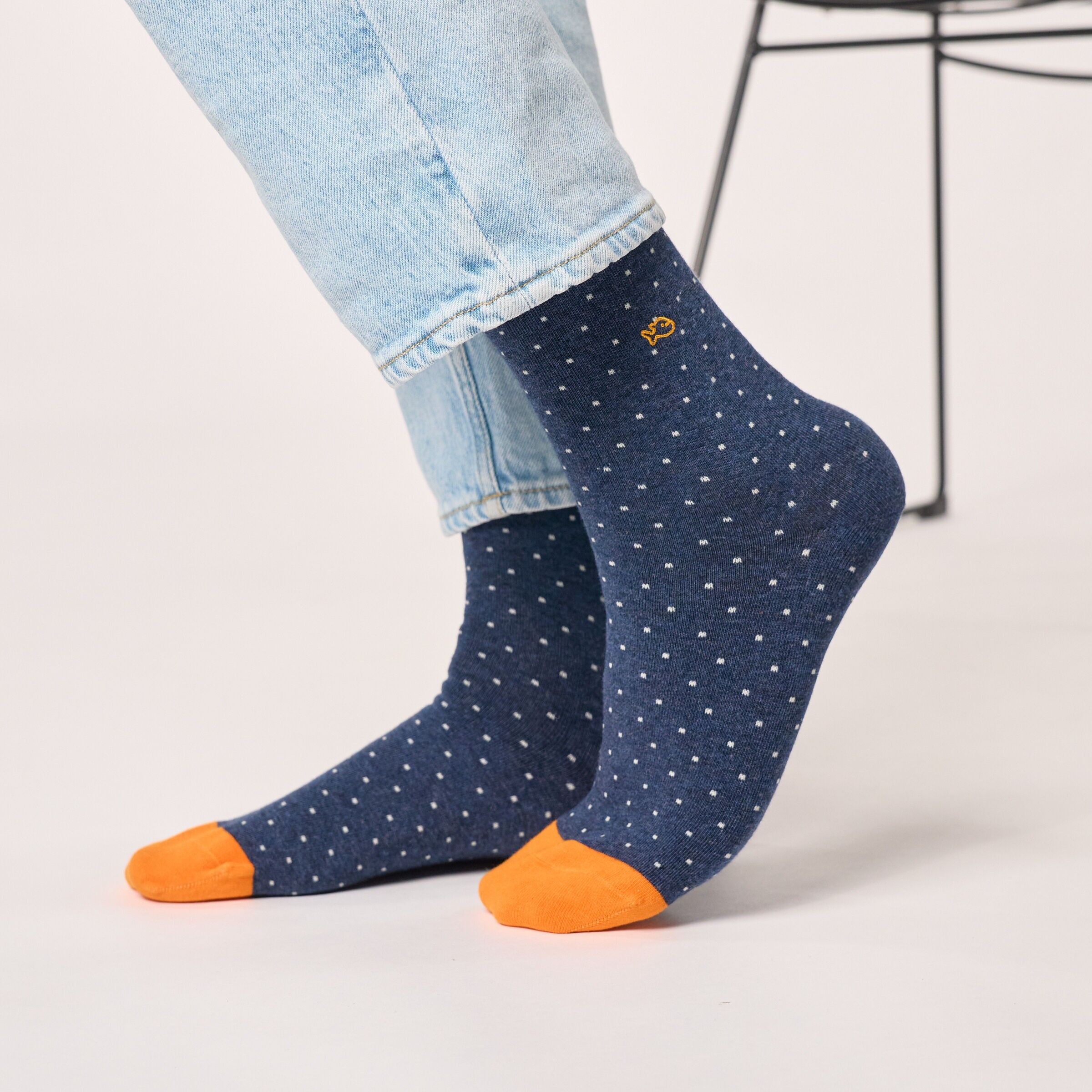 Square combed cotton socks - Starry Night