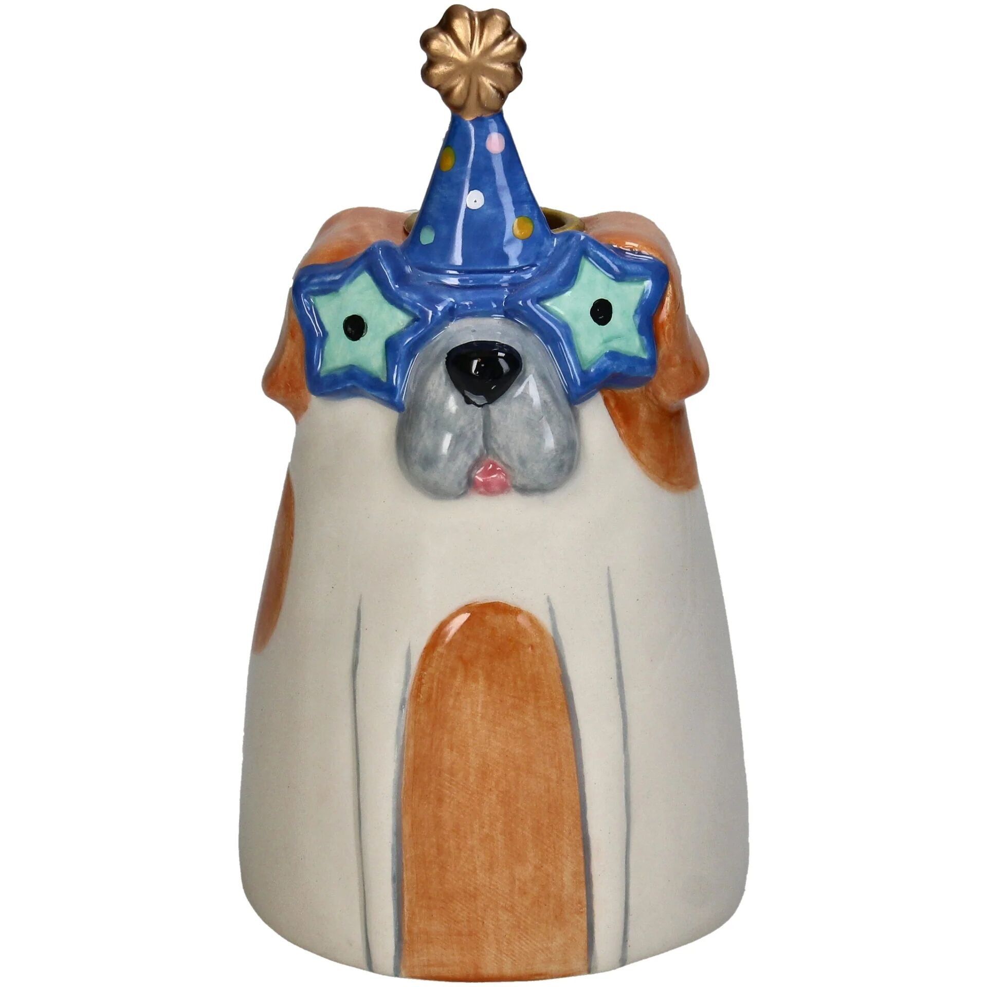 Candle holder happy dog