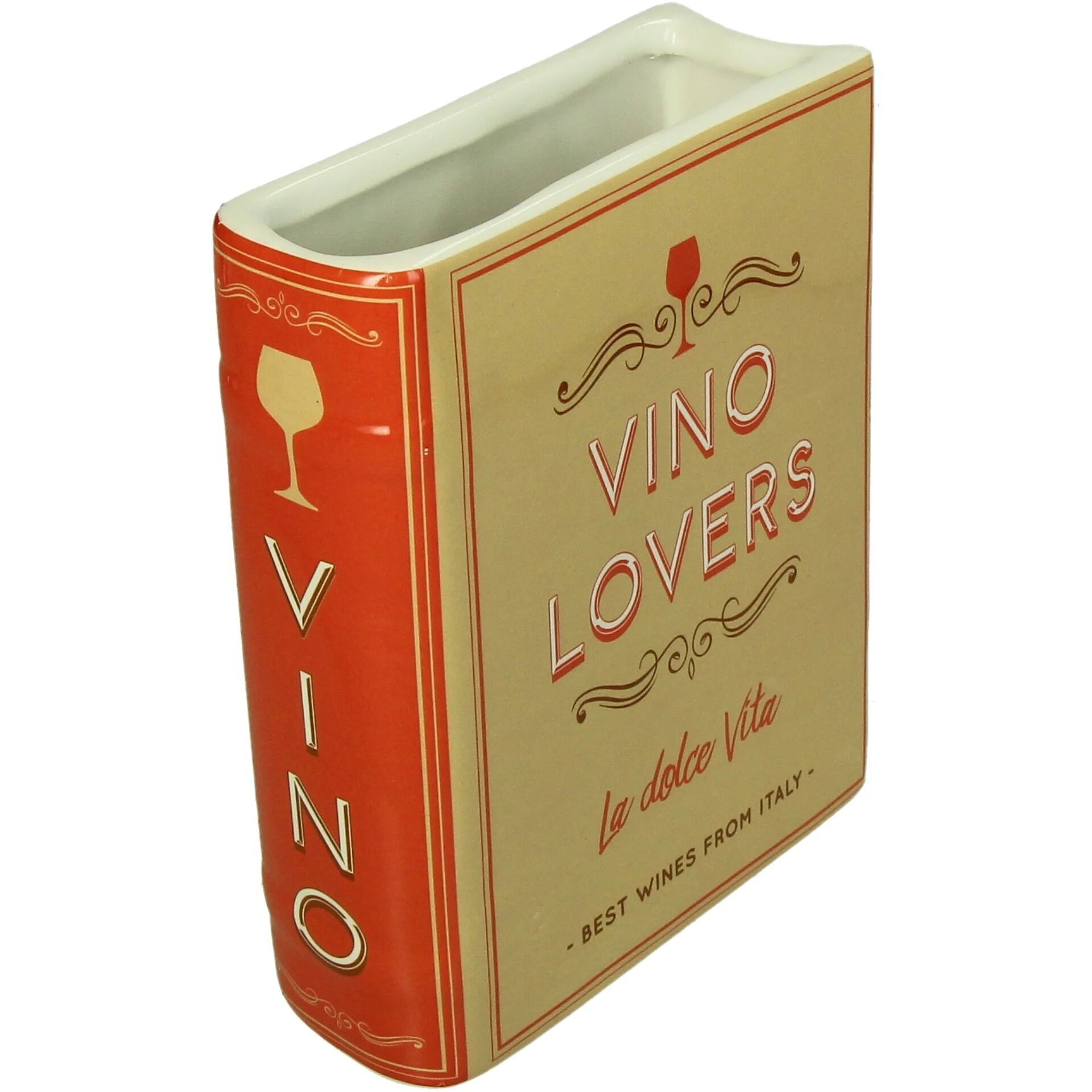 Vase Buch Weinliebhaber rot