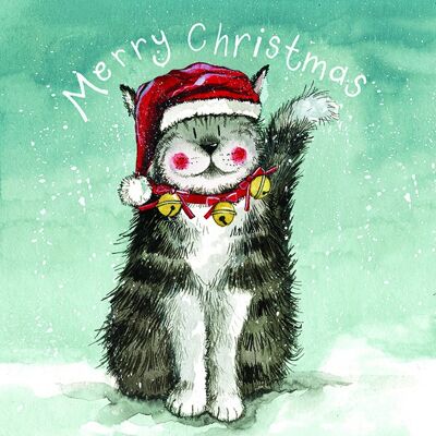 Merry Christmas Cat Card Pack (Pack of 5 cards)